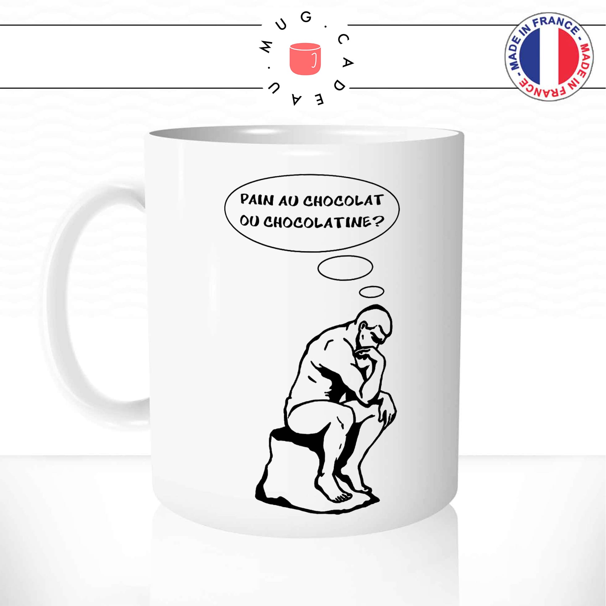 mug-tasse-blanc-le-penseur-de-rodin-pain-chocolat-chocolatine-vienoiserie-parodie-humour-fun-idée-cadeau-originale-cool