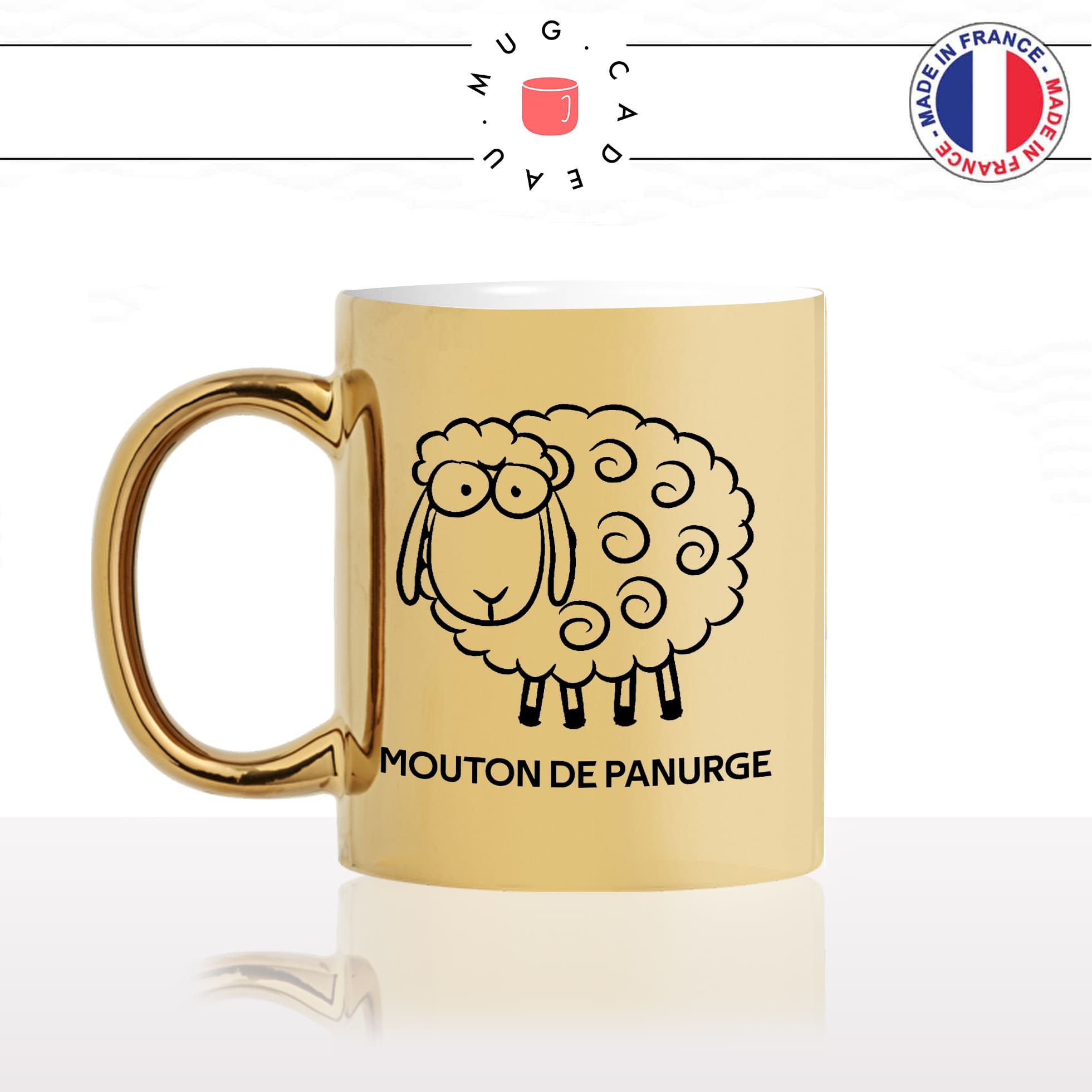 mug-tasse-or-doré-gold-mouton-de-panurge-suiveur-politique-société-bete-con-gilet-jaune-humour-fun-idée-cadeau-originale-cool
