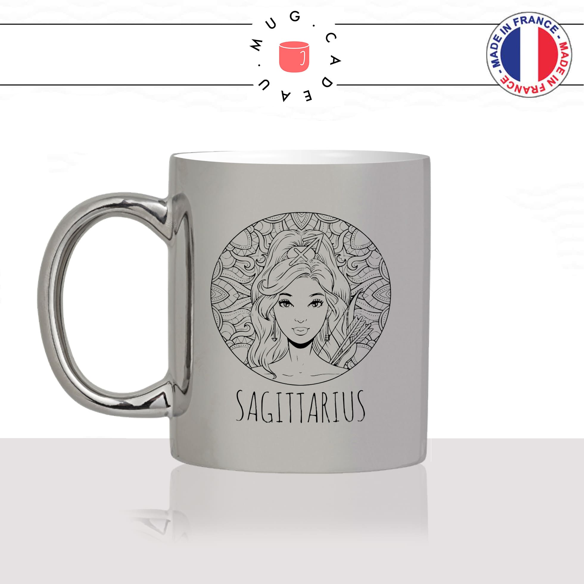 mug-tasse-argenté-argent-gris-silver-signe-astrologique-astro-horoscope-sagittaire-dessin-femme-mignon-sagittarius-fun-idée-cadeau-original