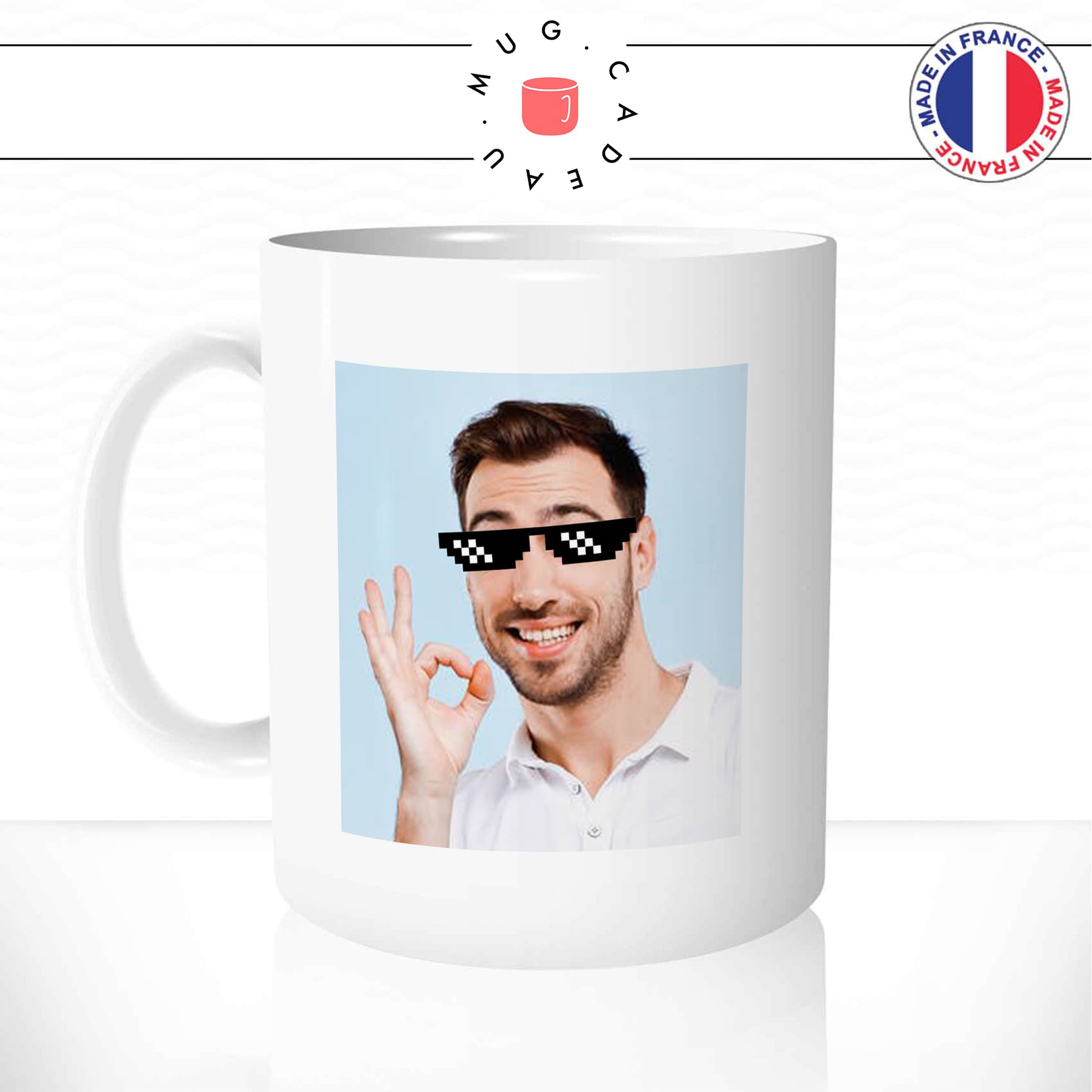 mug-tasse-blanche-photo-personnalisable-lunettes-thug-life-pixels-votre-image-homme-femme-cool-unique-original-idée-cadeau-fun