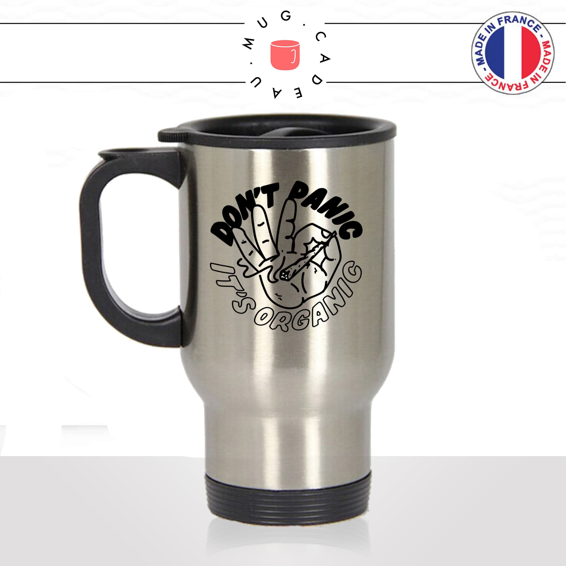 mug-tasse-de-voyage-inox-gris-café-a-emporter-dont-panic-anglais-fumeur-petard-fumer-humour-drole-cool-fun-idée-cadeau-originale