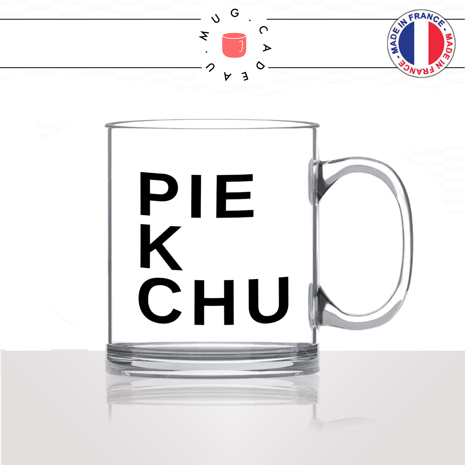 mug-tasse-en-verre-idée-cadeau-personnalisé-pie-k-chu-rebus-pikachu-animal-mignon-phonetique-offrir-original-fun-2