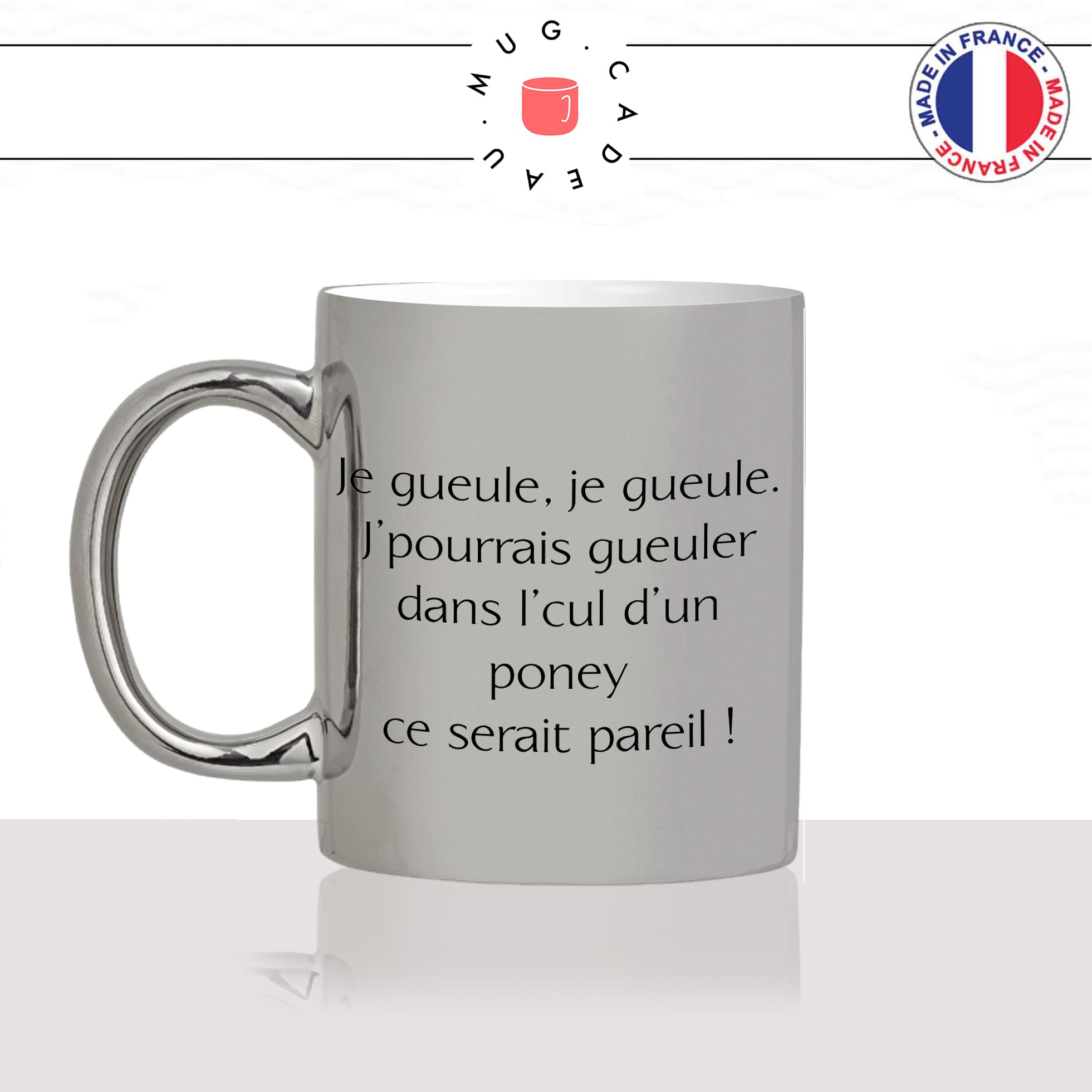 mug-argent-gris-tasse-idée-cadeau-personnalisé-série-francaise-kaamelott-guethenoc-Roparzh-paysans-je-gueule-cul-dun-poney-offrir-original