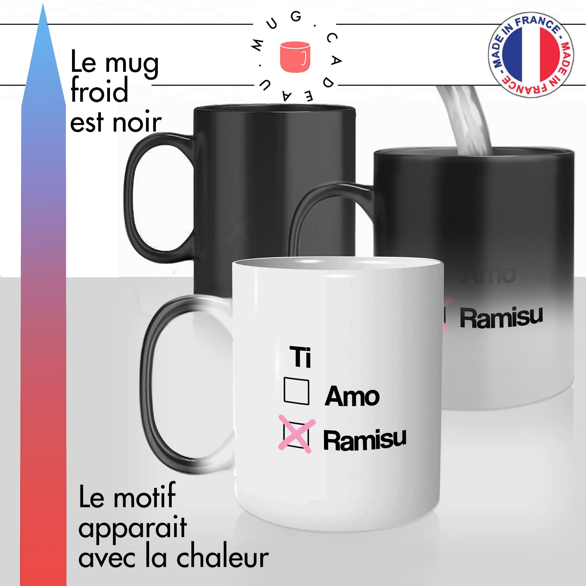 mug magique italien ti amo tiramisu couple mignon idée cadeau tasse thermochauffante thermo reactif surprise