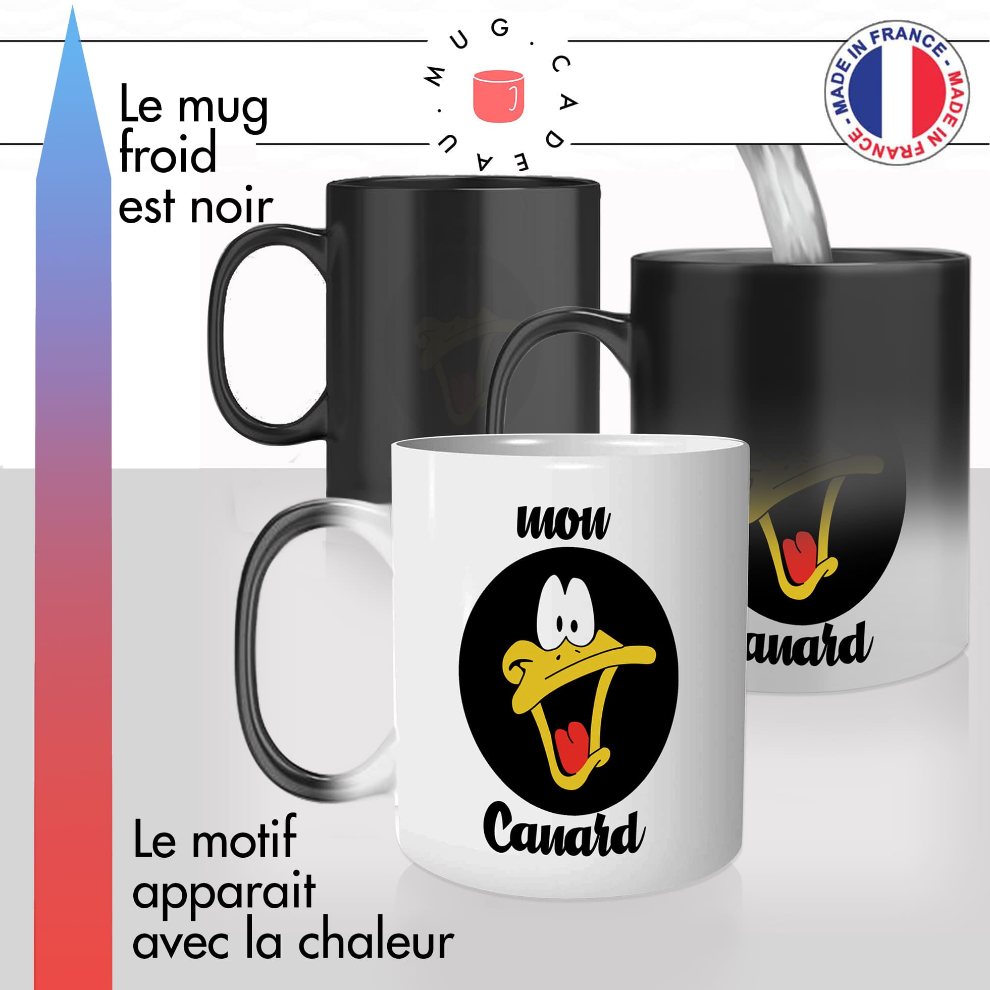 mug magique mon canard amour couple animal coin idée cadeau tasse thermochauffante thermo reactif surprise
