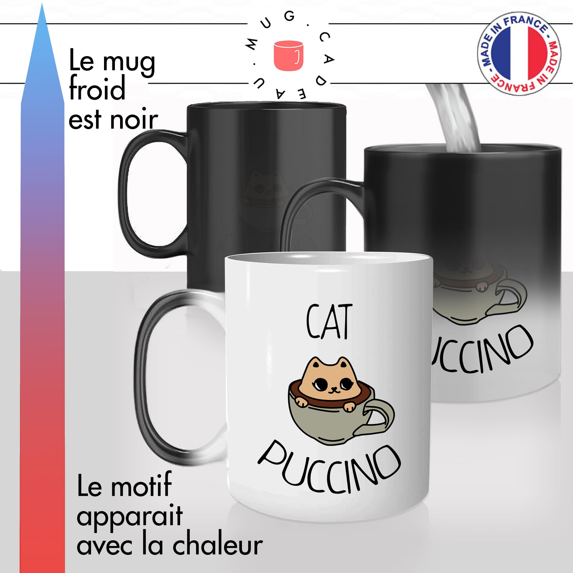 mug magique maman cat puccino capuccino café de chat chaton idée cadeau tasse thermochauffante thermo reactif surprise