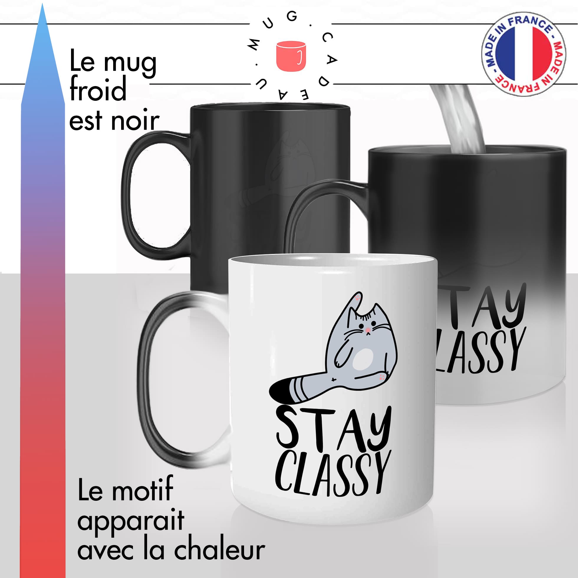 mug magique thermoreactif thermo chauffant chat toilette stay classy chaton mignon idée cadeau