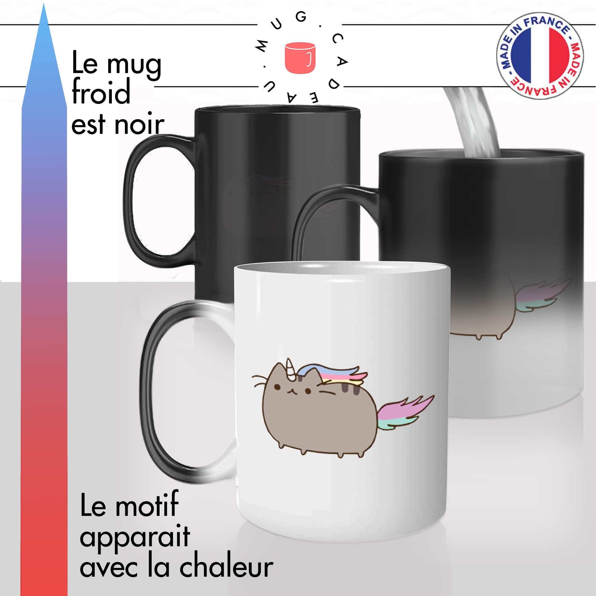 mug magique thermoreactif thermo chauffant chat licorne arc en ciel transgenre lgbt amour chaton mignon idée cadeau
