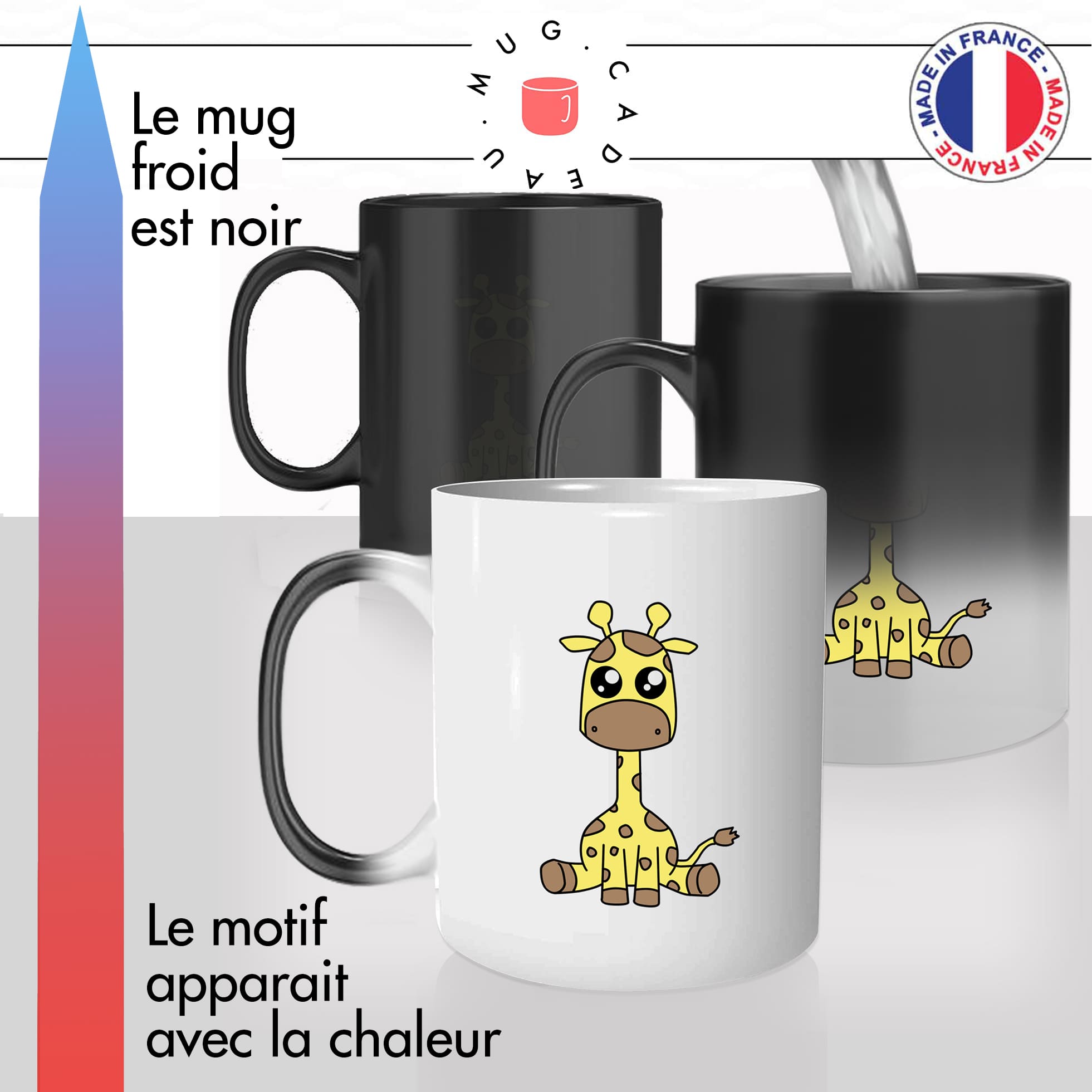 mug magique thermoreactif thermo chauffant girafe bébé savanne mignon original idée cadeau