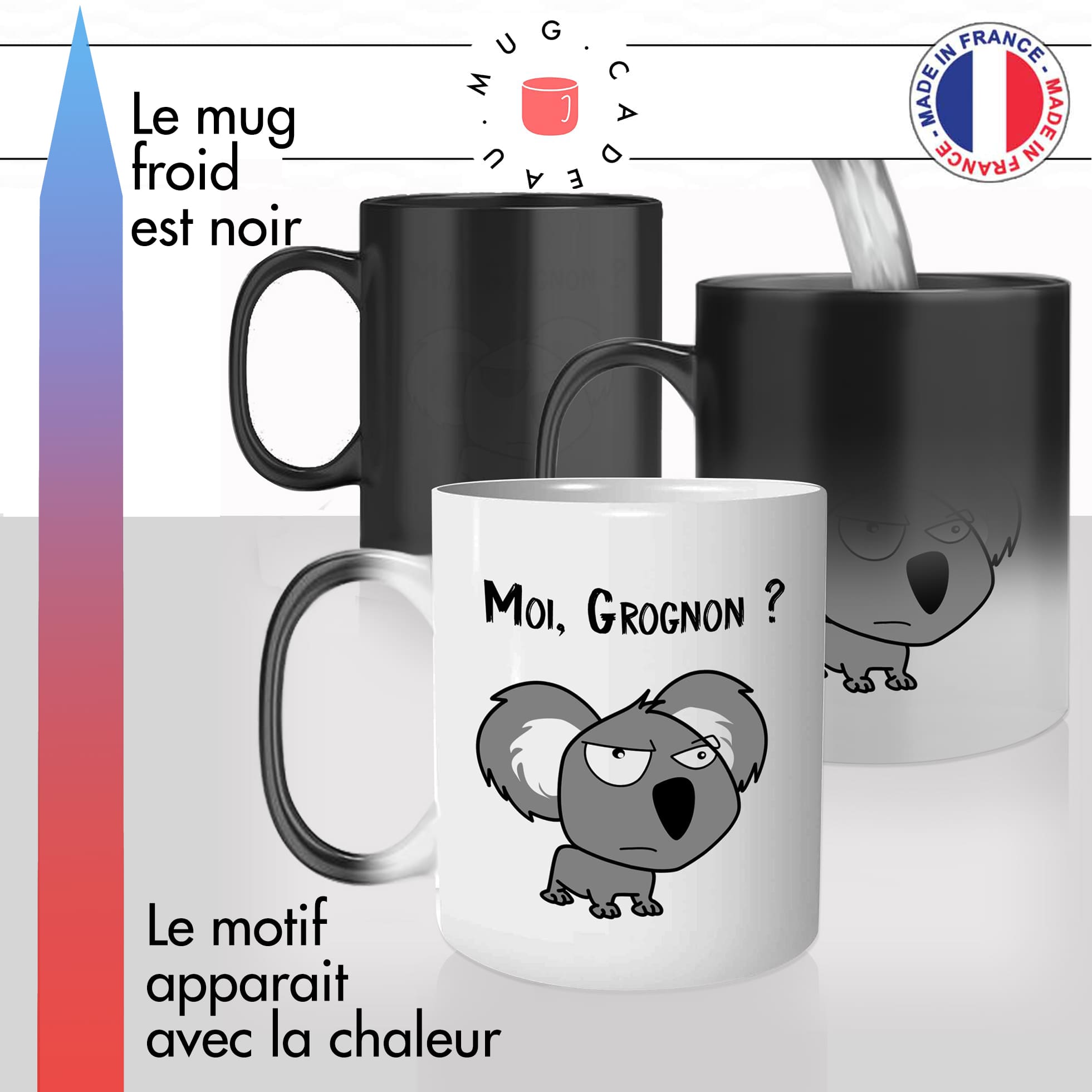 mug magique thermoreactif thermo chauffant koala pas content moi grognon animal original idée cadeau