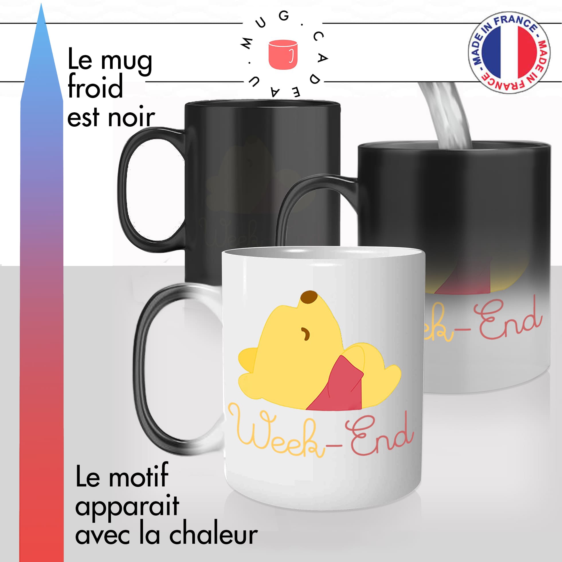 mug magique thermoreactif thermochauffant personnalisé ours sieste week end ourson personnalisable idée cadeau fun