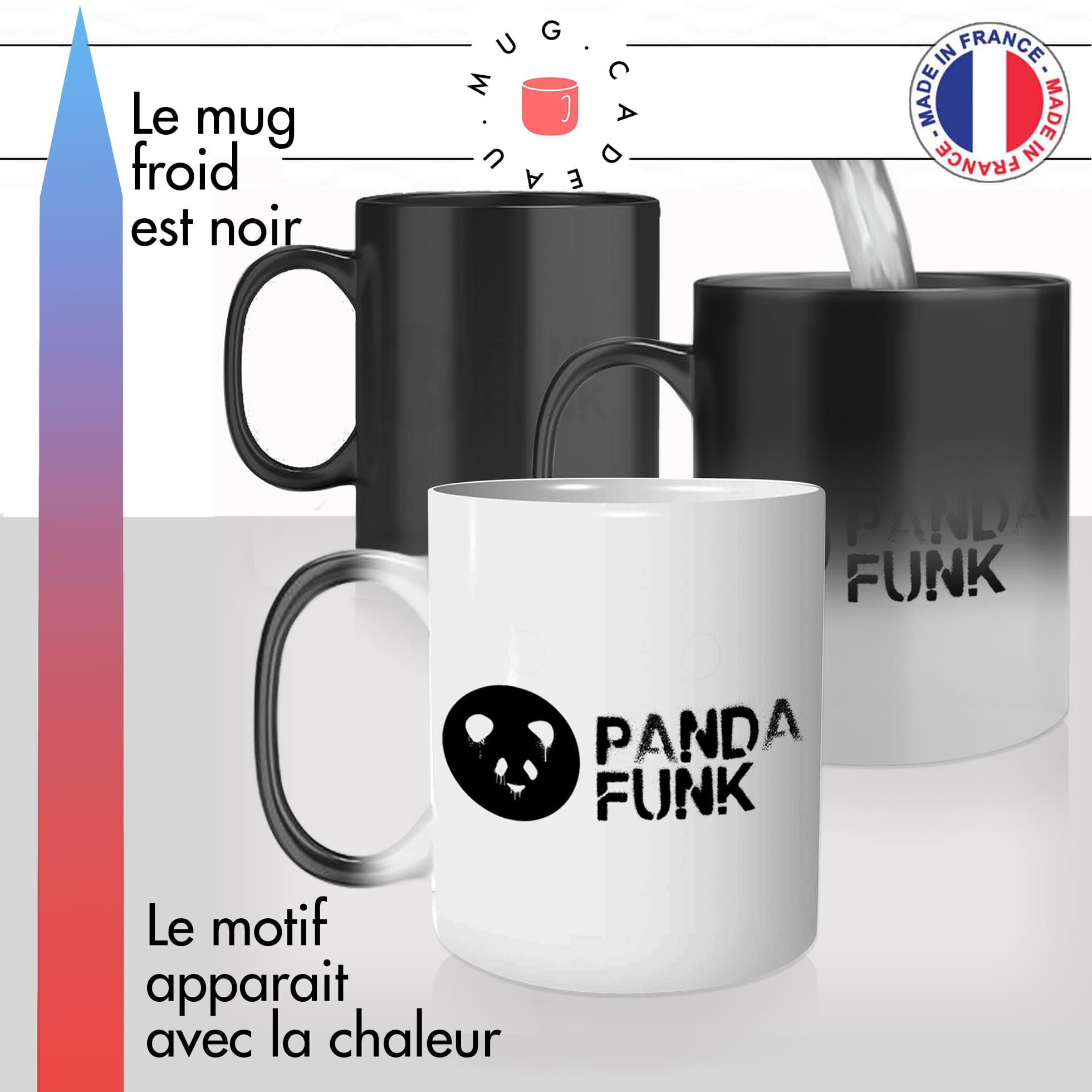 mug magique thermoreactif thermochauffant personnalisé panda funk musique idée cadeau fun