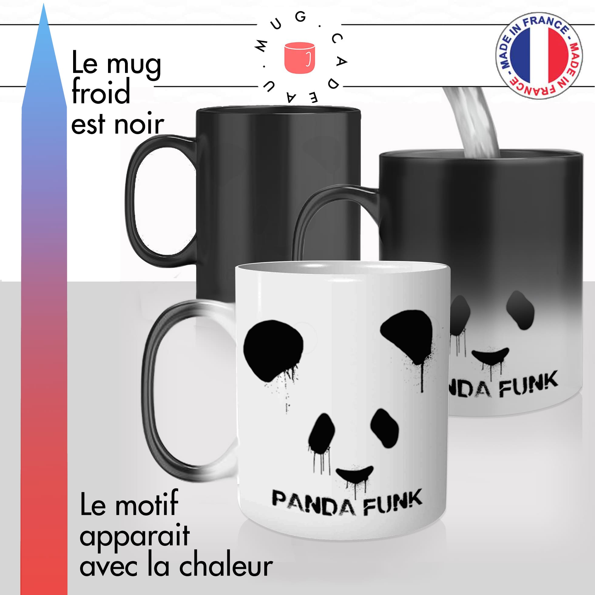 mug magique thermoreactif thermochauffant personnalisé panda funk graffiti tagg musique idée cadeau fun