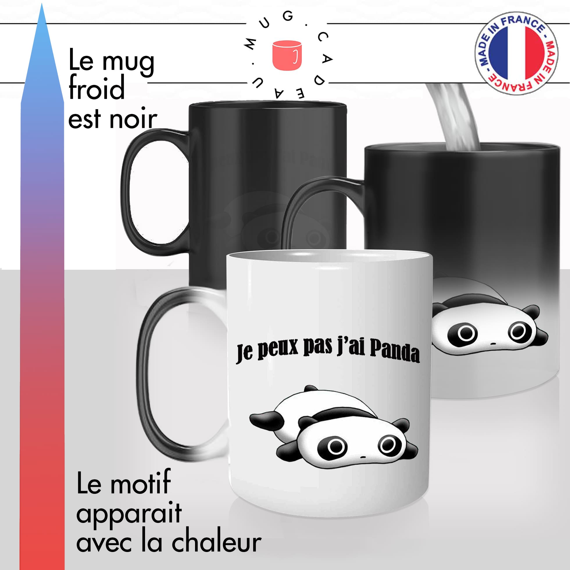 mug magique thermoreactif thermochauffant personnalisé jpeux pas jai panda idée cadeau fun
