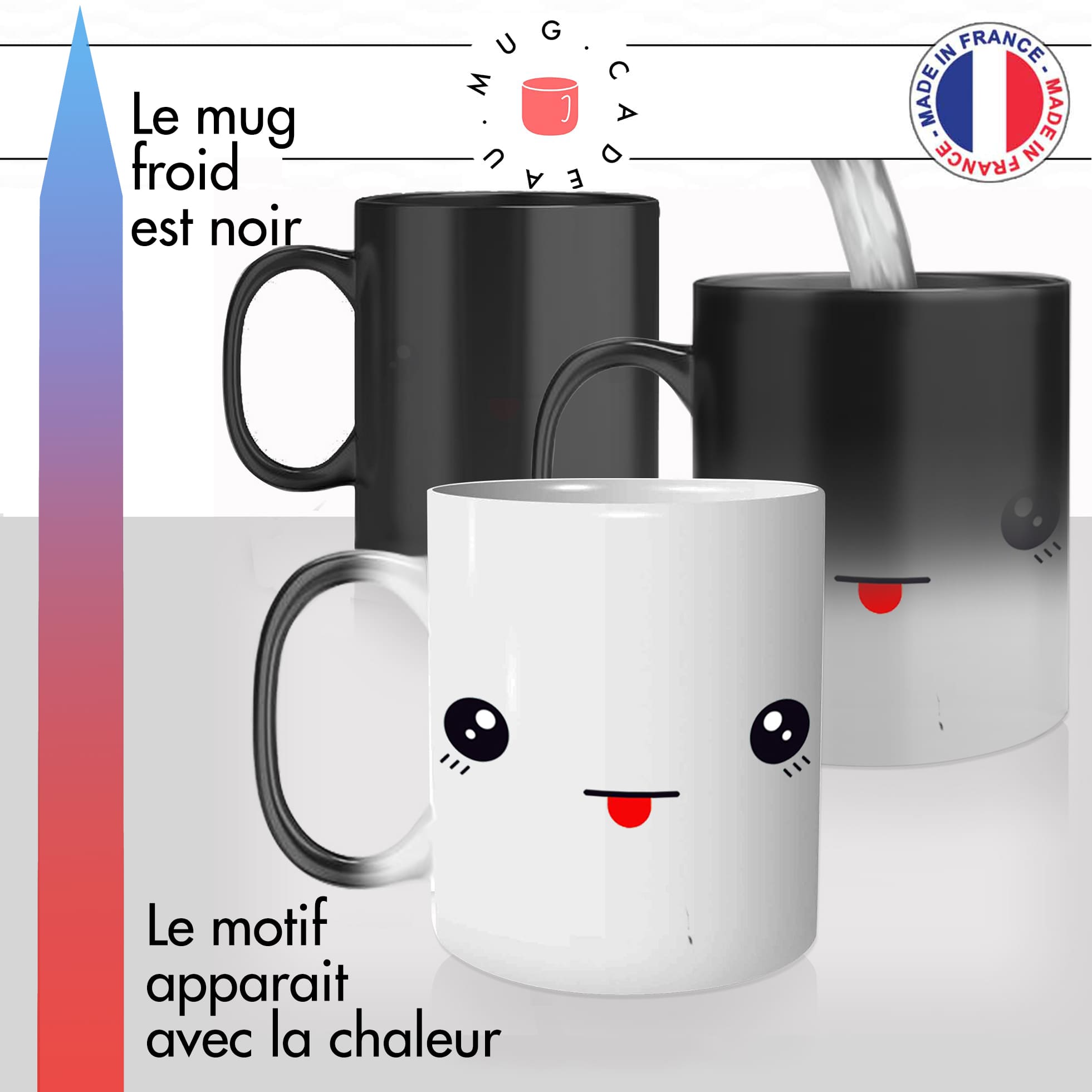 mug magique thermoreactif thermochauffant personnalisé tire la langue drole idée cadeau fun