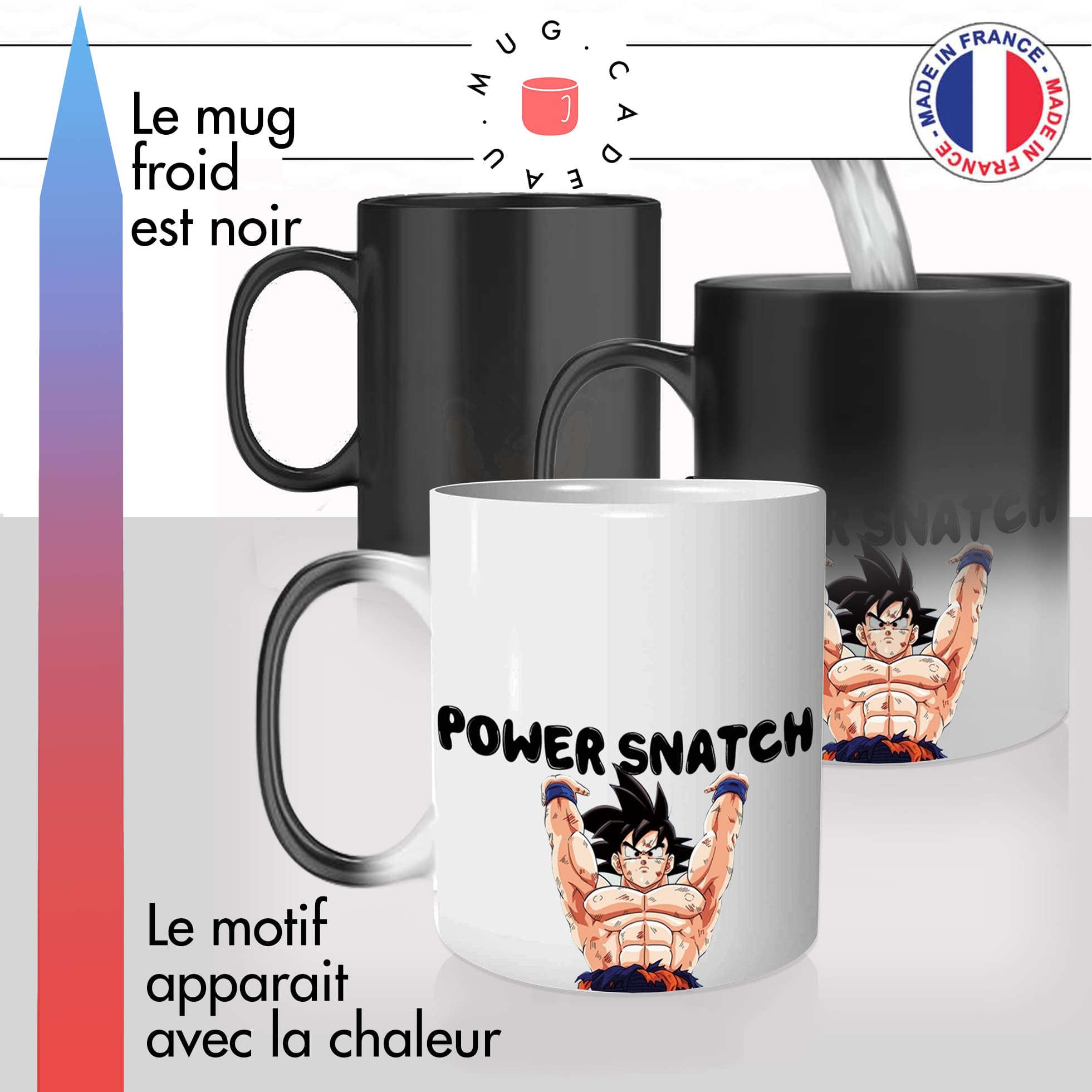 mug magique thermoréactif thermo chauffant citation sport crossfit power snatch sangoku musculation muscles idée cadeau fun cool original