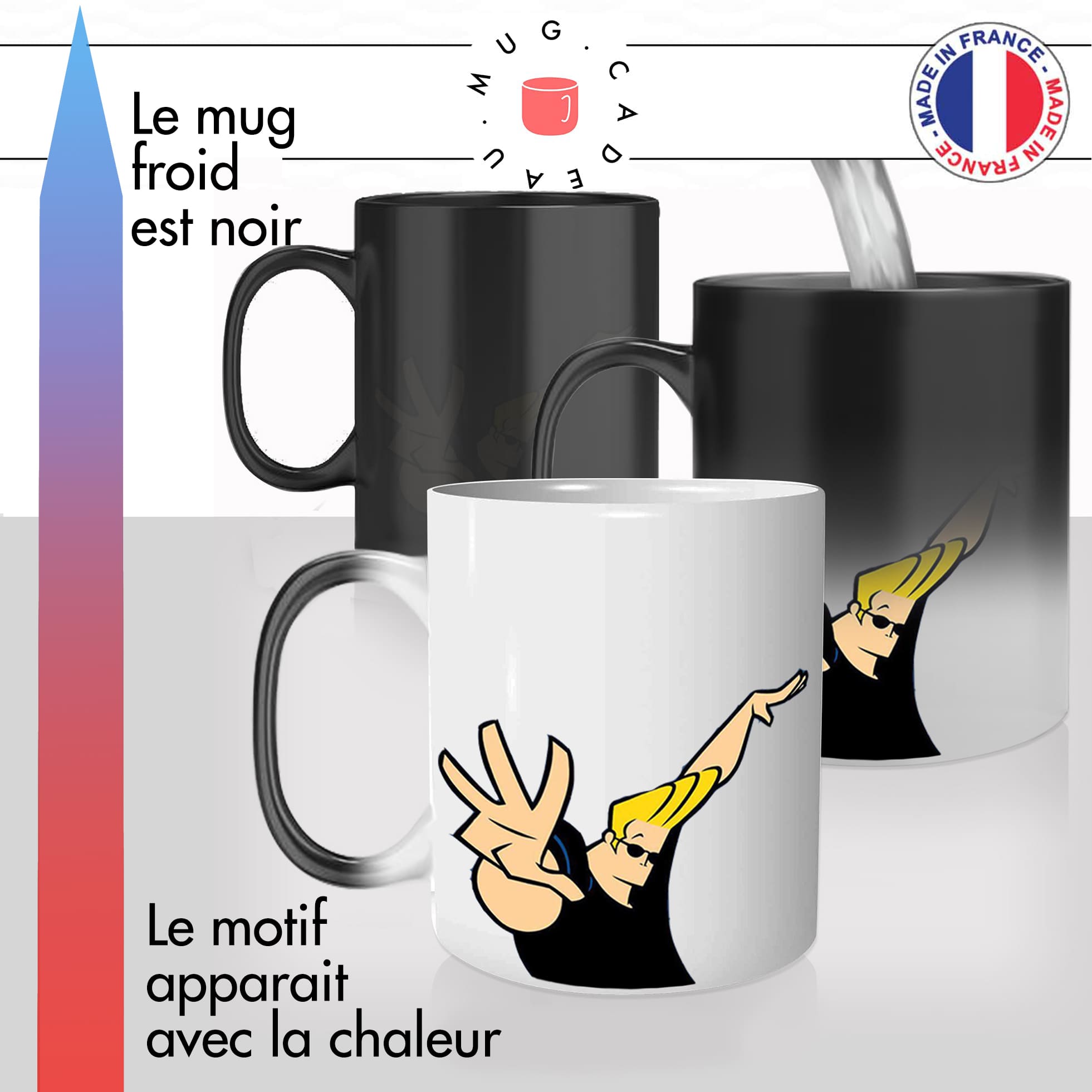 mug magique thermoréactif thermo chauffant johnny cash beau goss dessin animé idée cadeau fun cool original
