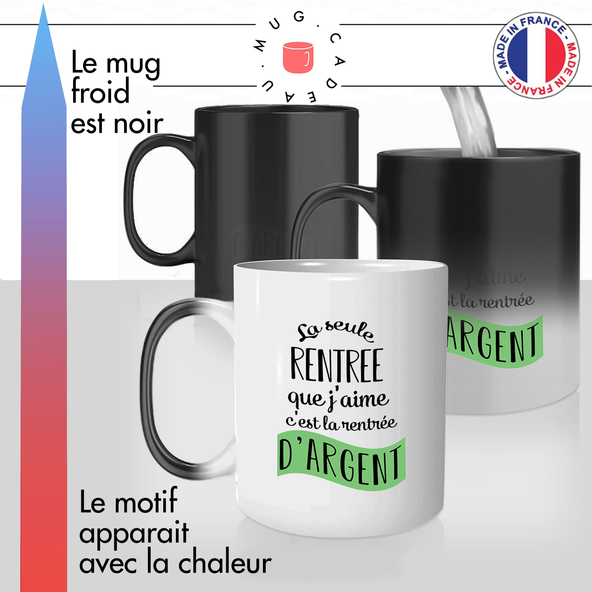 mug magique thermoréactif thermo chauffant citation michto professeur rentrée argent travail idée cadeau personnalisé fun