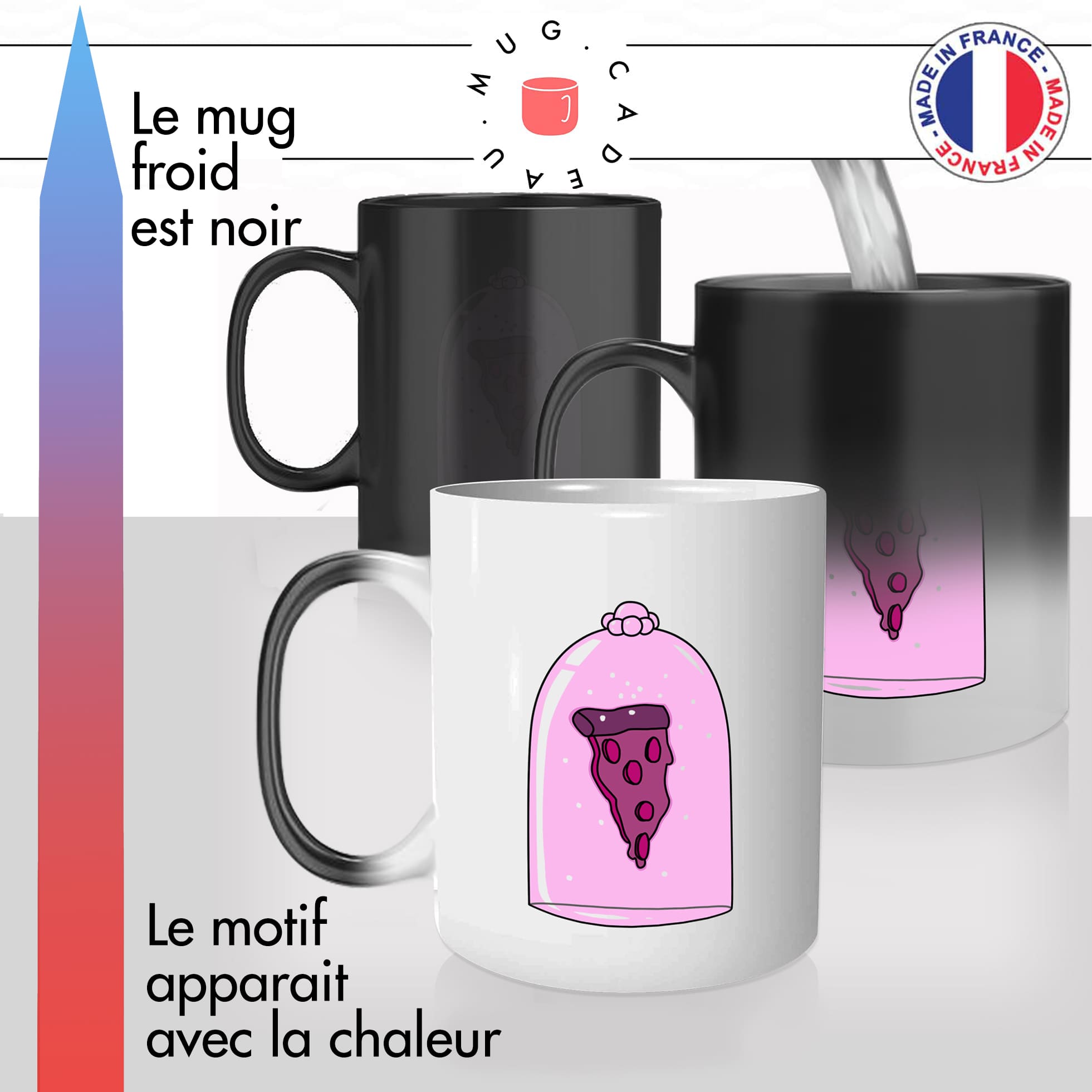 mug magique thermoréactif thermo chauffant pizza eternelle princesse belle dessin animé idée cadeau fun original unique