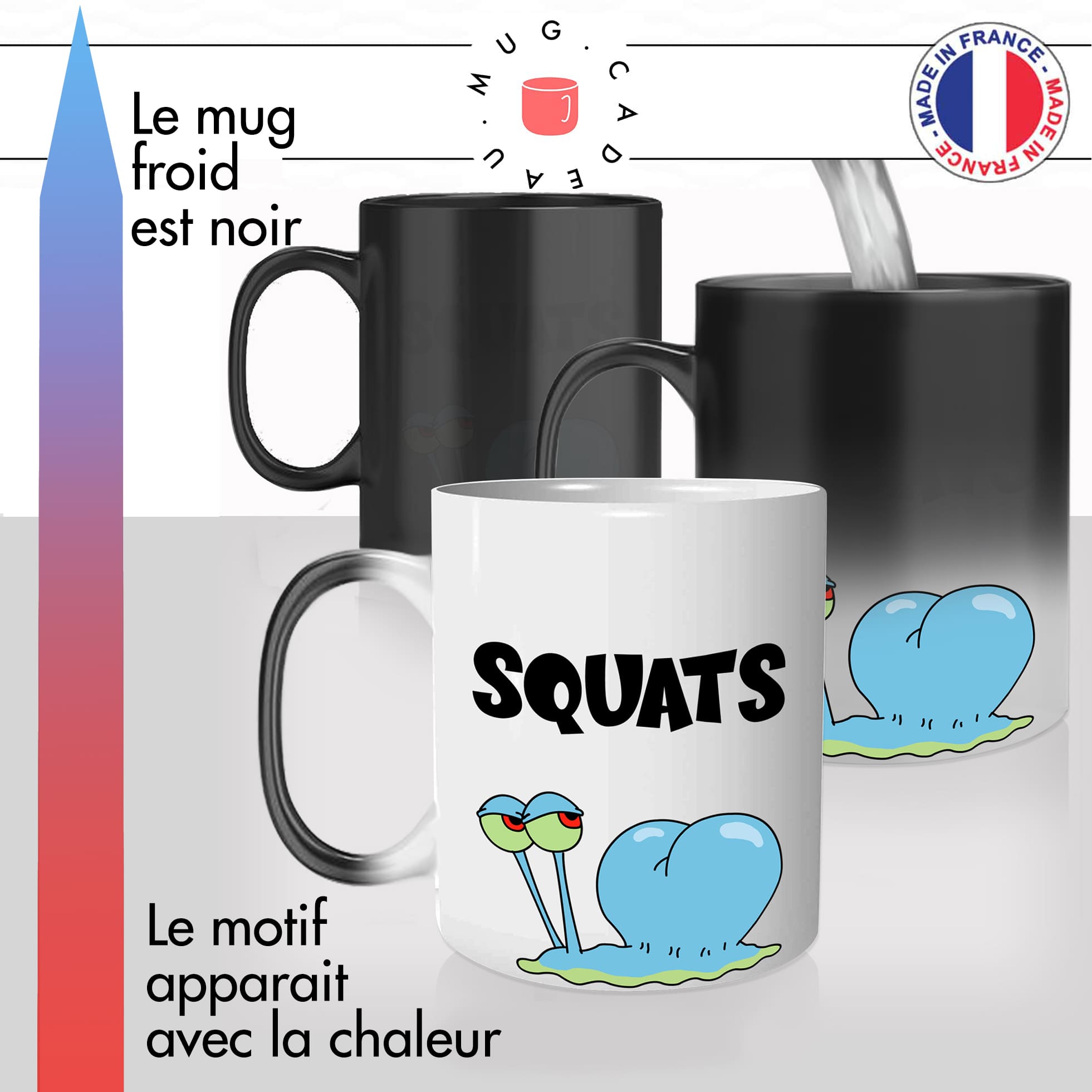mug magique thermoréactif thermo chauffant musculation fitness squat gros cul grosses fesses gary dessin animé idée cadeau fun original unique