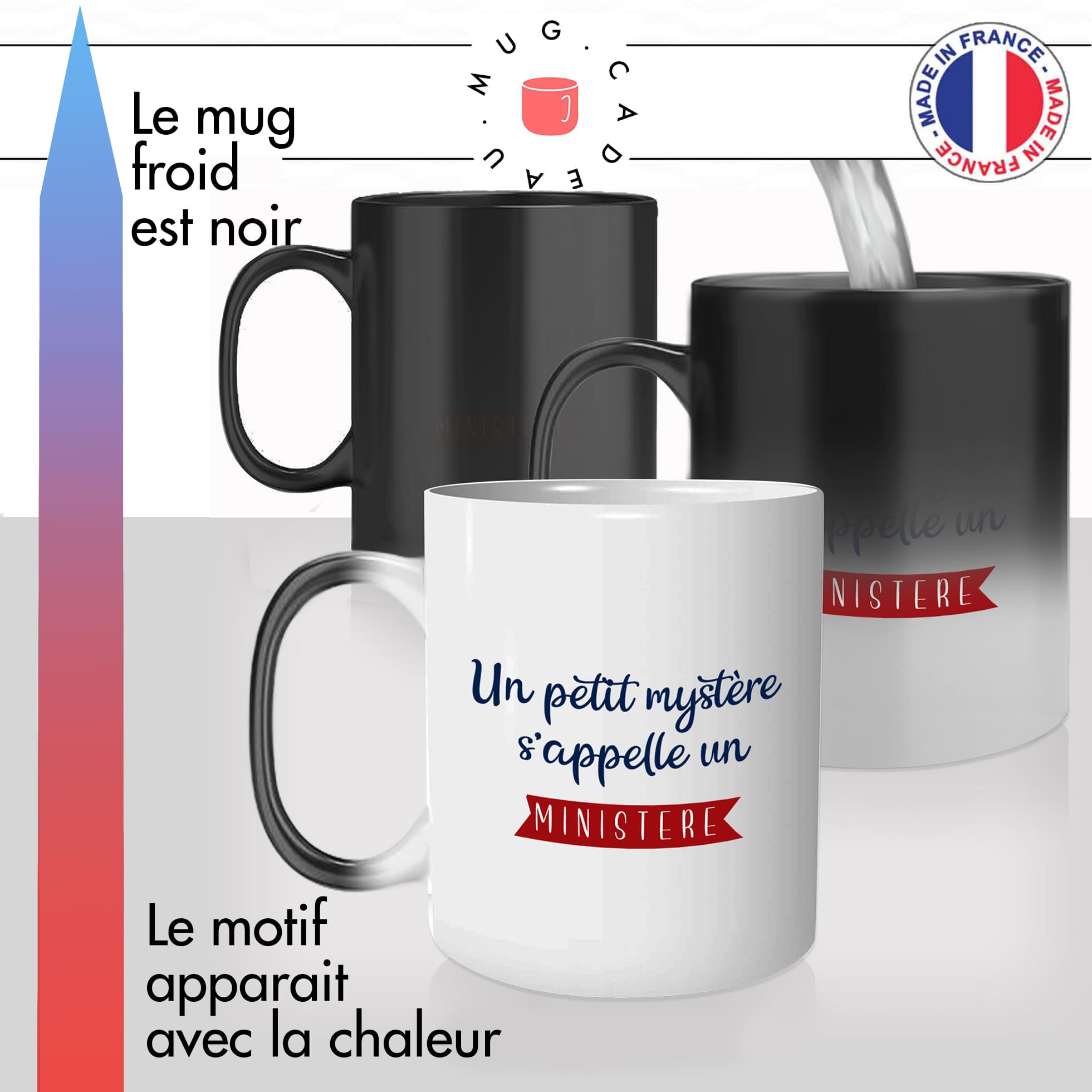 mug magique thermoréactif thermo chauffant personnalisé mystere ministere idée cadeau fun original