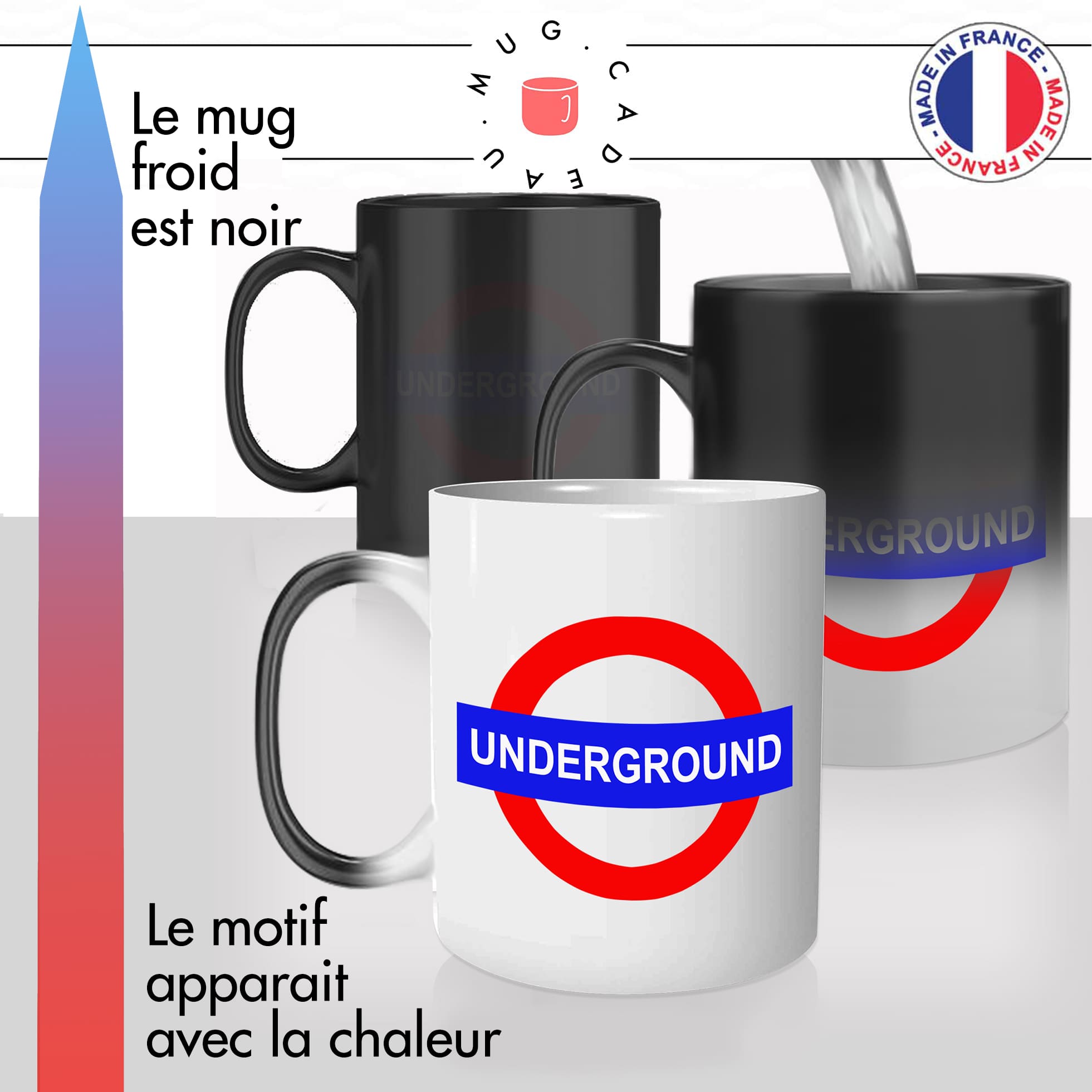 mug magique thermoréactif thermo chauffant personnalisé metro londonnien londres london undergroud drole idée cadeau fun original