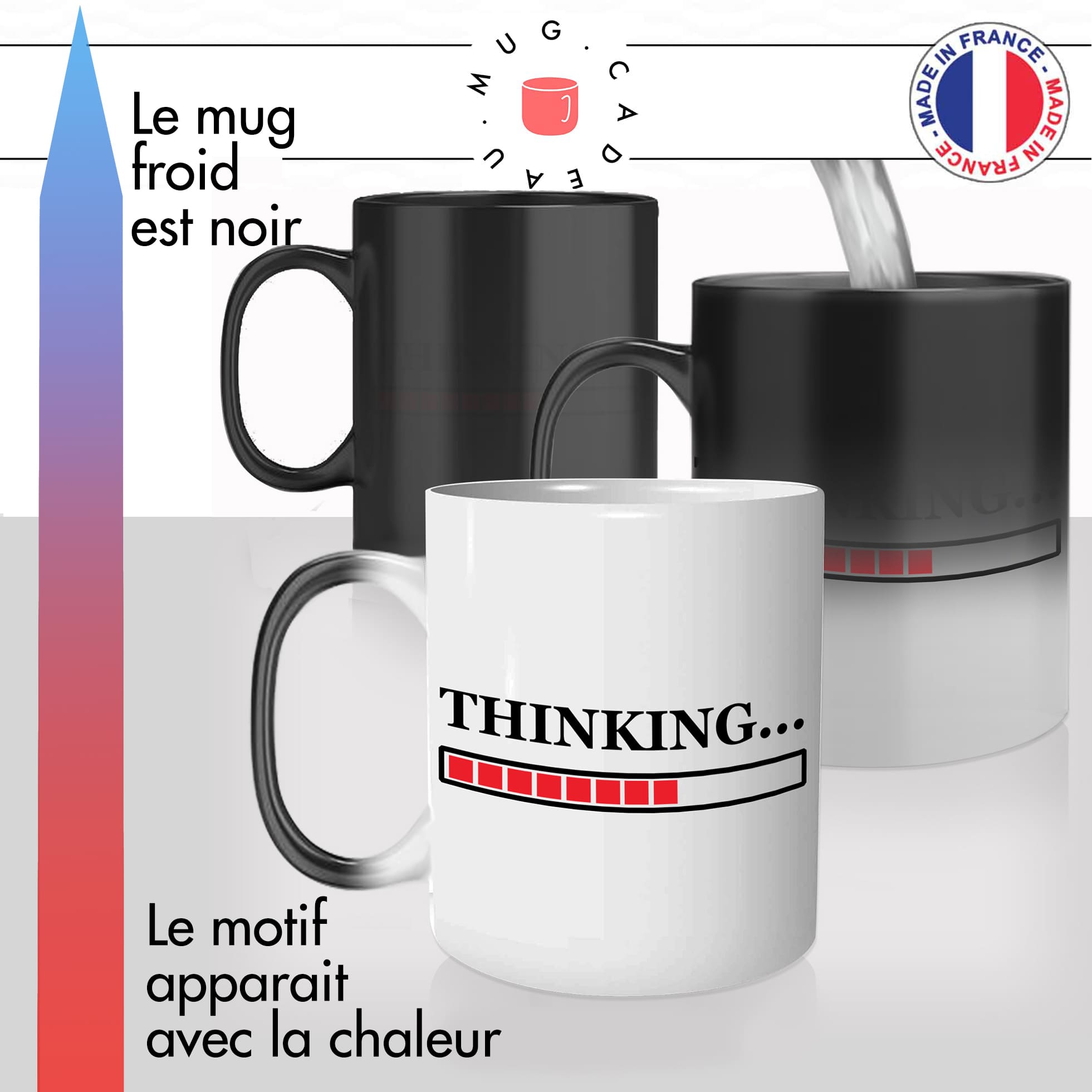 mug magique thermoréactif thermo chauffant personnalisé thinking loading reflechis e ncours chargement drole idée cadeau fun