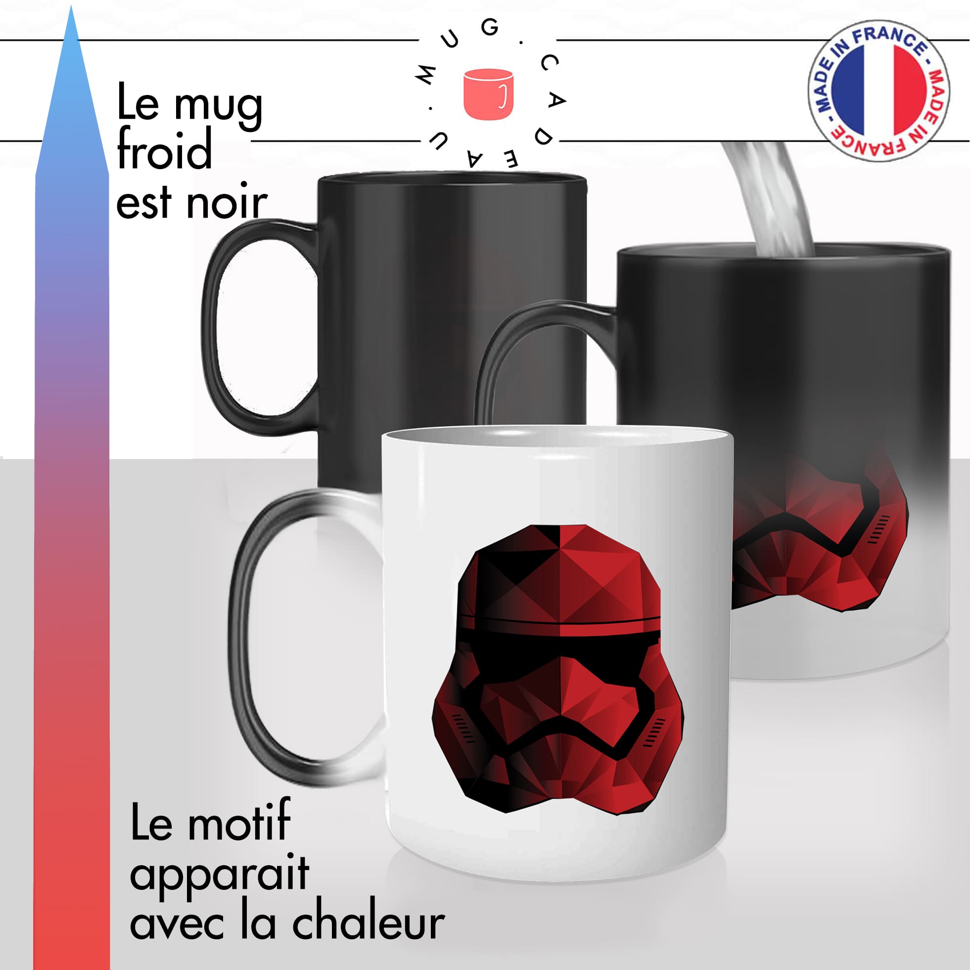mug magique thermoréactif thermo chauffant personnalisé starwars trooper rouge casque soldat idée cadeau fun cool original