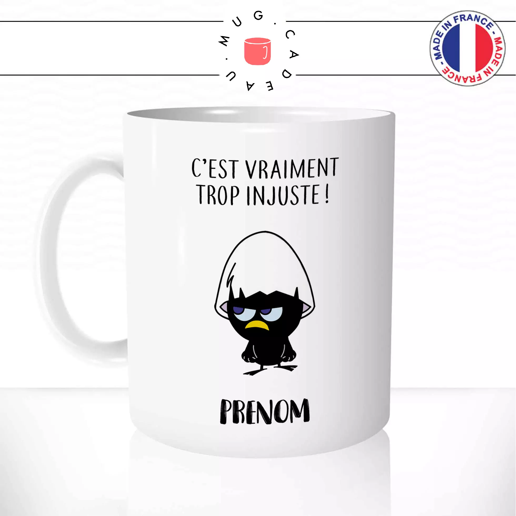 Mug Calimero avec prénom personnalisable, idée cadeau pour enfant