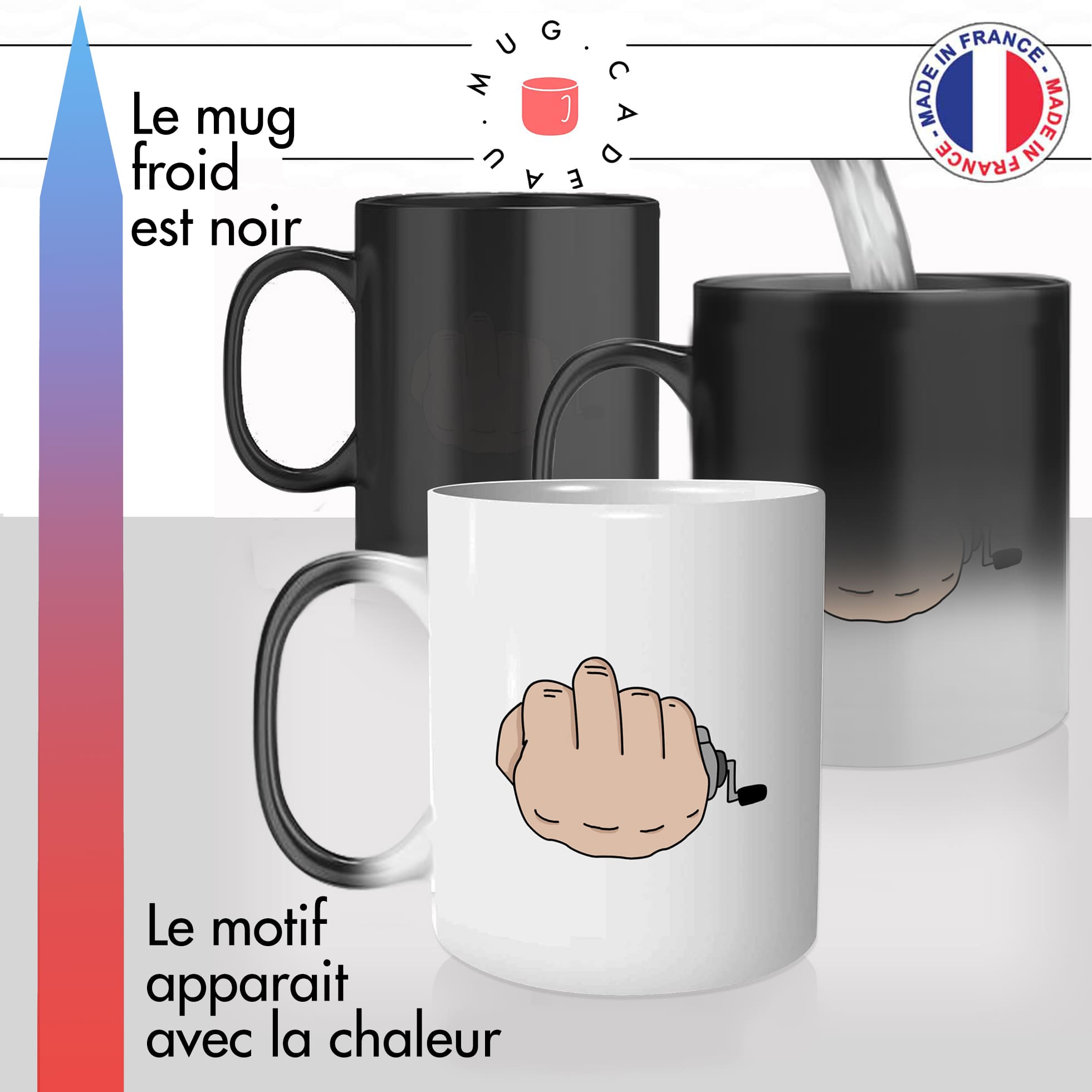mug magique thermoréactif thermo chauffant personnalisé doigt dhonneur moulinet fuck idée cadeau fun original