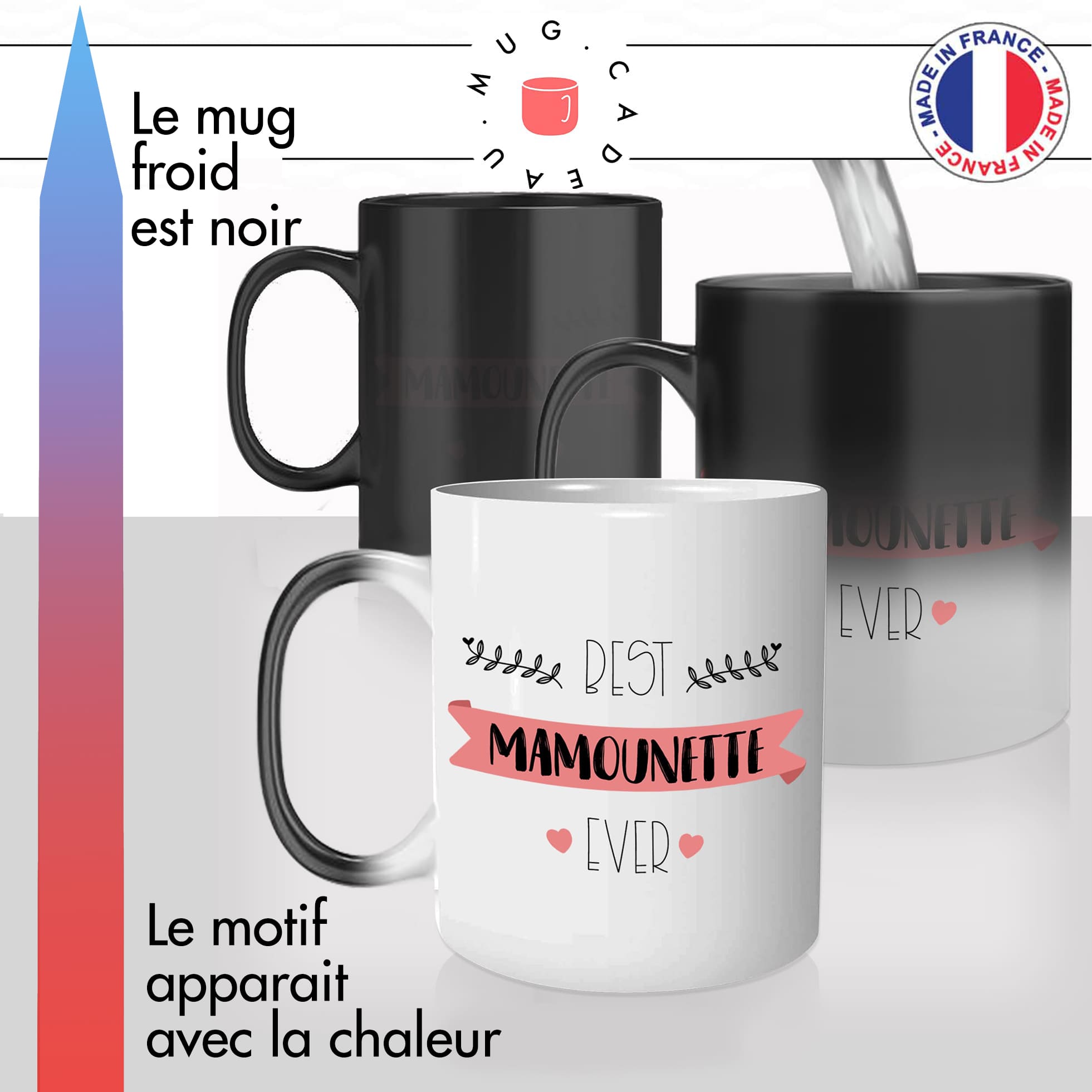 mug magique thermoréactif thermo chauffant personnalisé femme maman best mamounette ever fete des meres collegue cadeau original