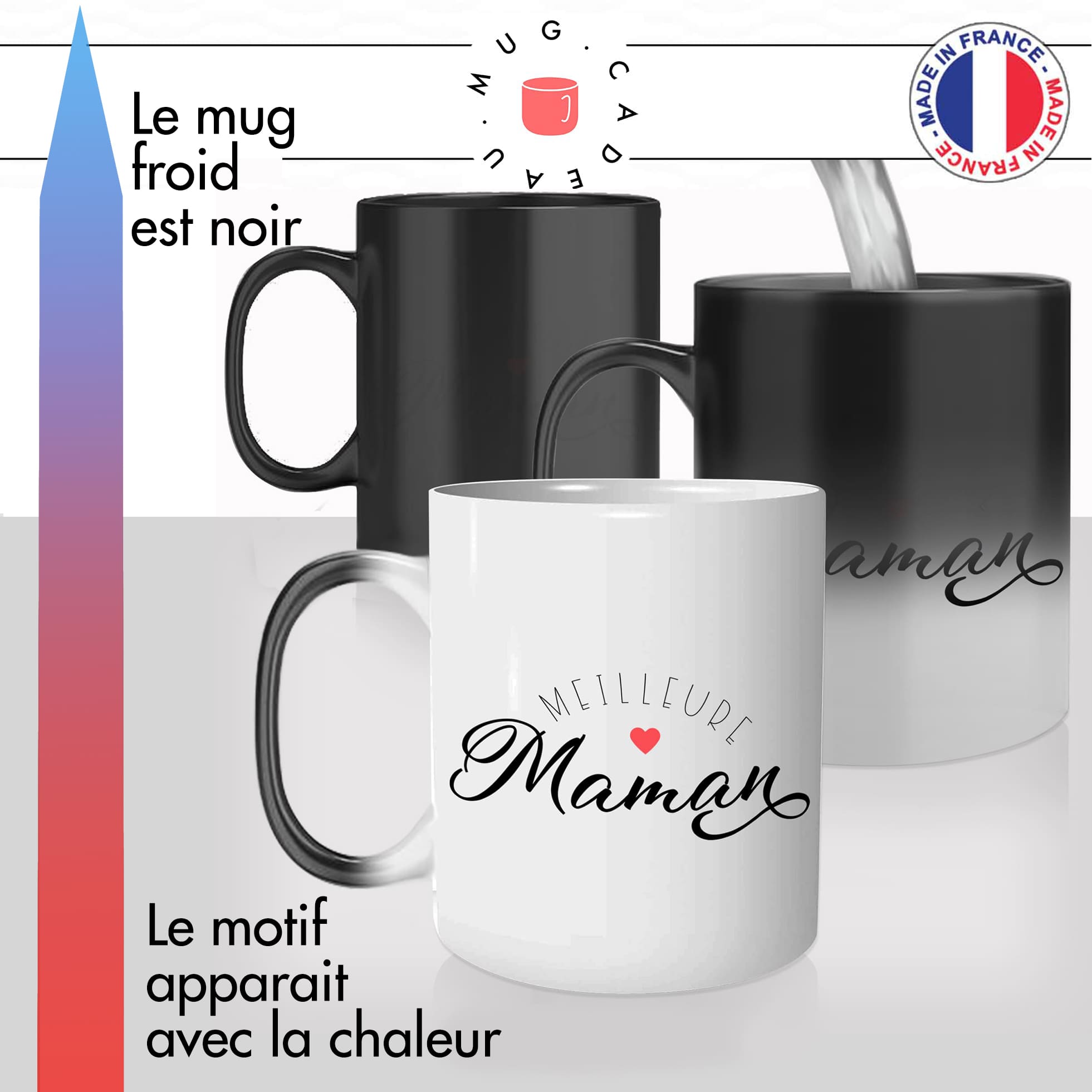 mug magique thermoréactif thermo chauffant personnalisé meilleure maman coeur amour fete des meres offrir famille  idée cadeau original