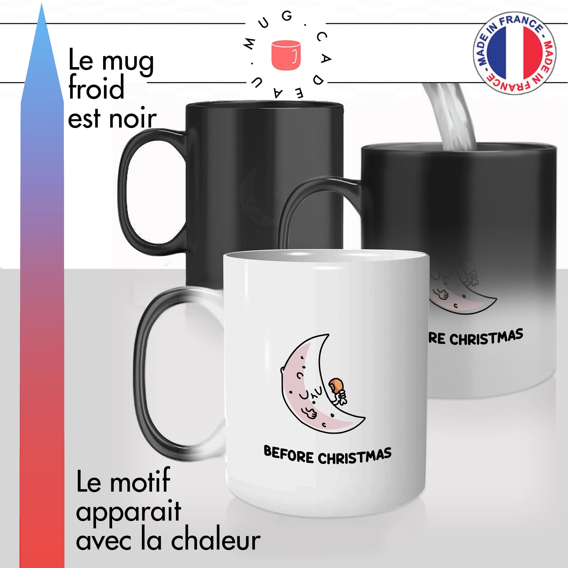 mug magique thermoréactif thermo chauffant personnalisé joyeux noel repas before christmas after gros regime dinde offrir idée cadeau originale fun
