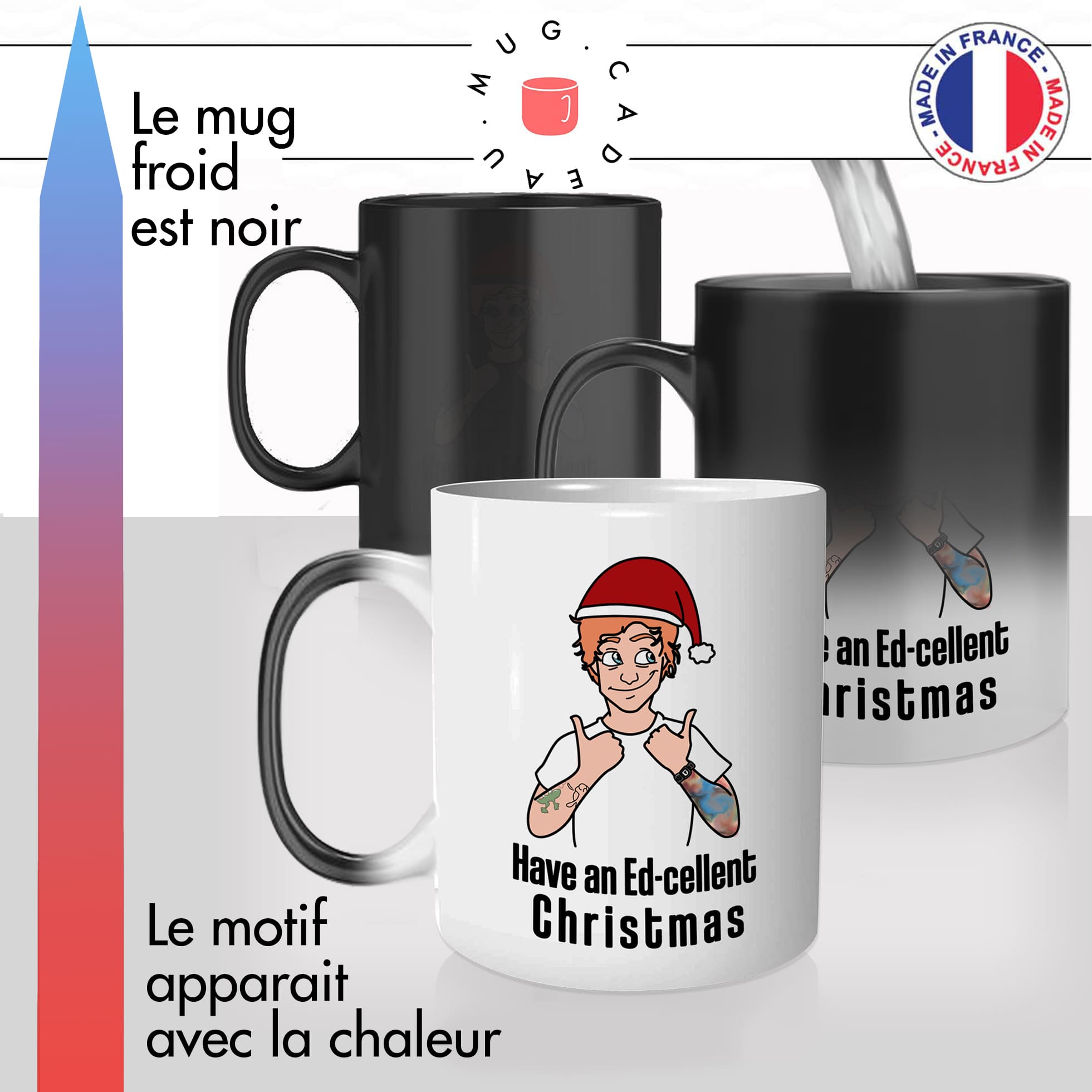 mug magique thermoréactif thermo chauffant personnalisé have an ed sheeran christmas joyeux noel idée cadeau original