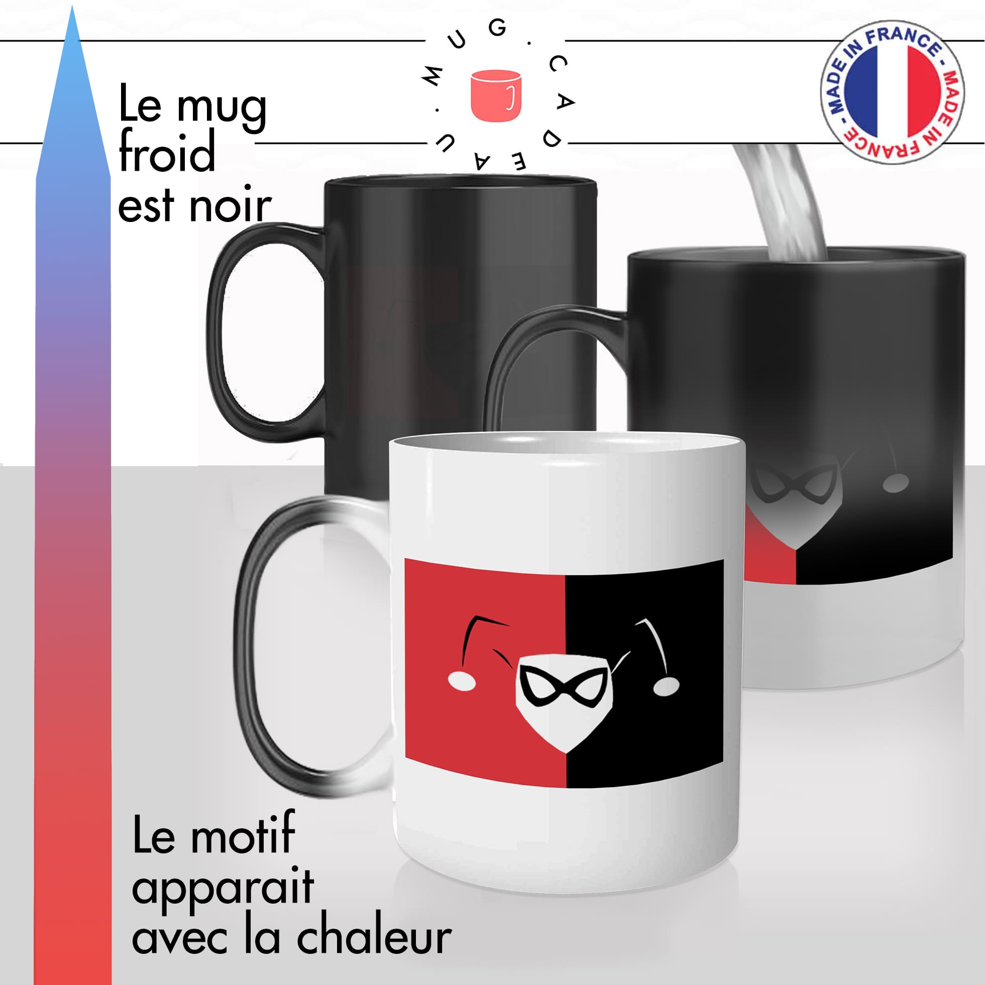 mug magique thermoréactif thermo chauffant personnalisé super heros joker old school comics drole fan fun idée cadeau original