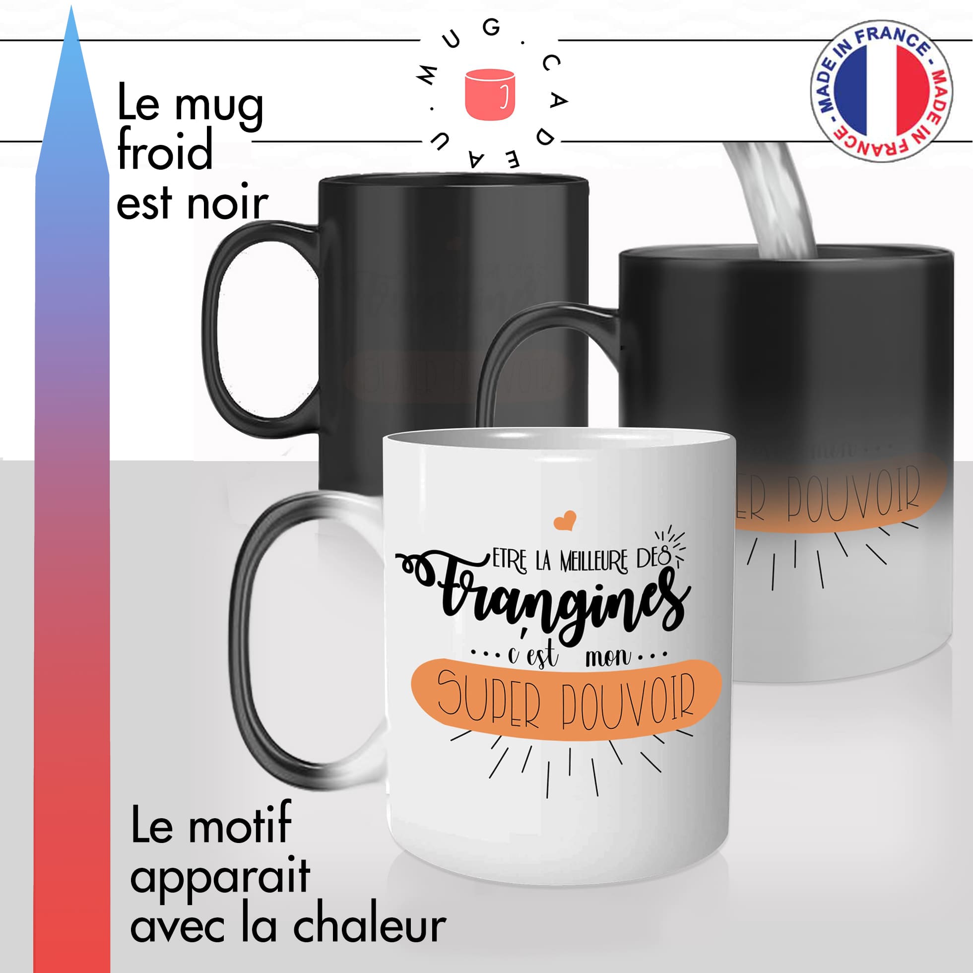 mug magique thermoréactif thermo chauffant personnalisé soeur la meilleure des frangines super pouvoir soeurette idée cadeau original