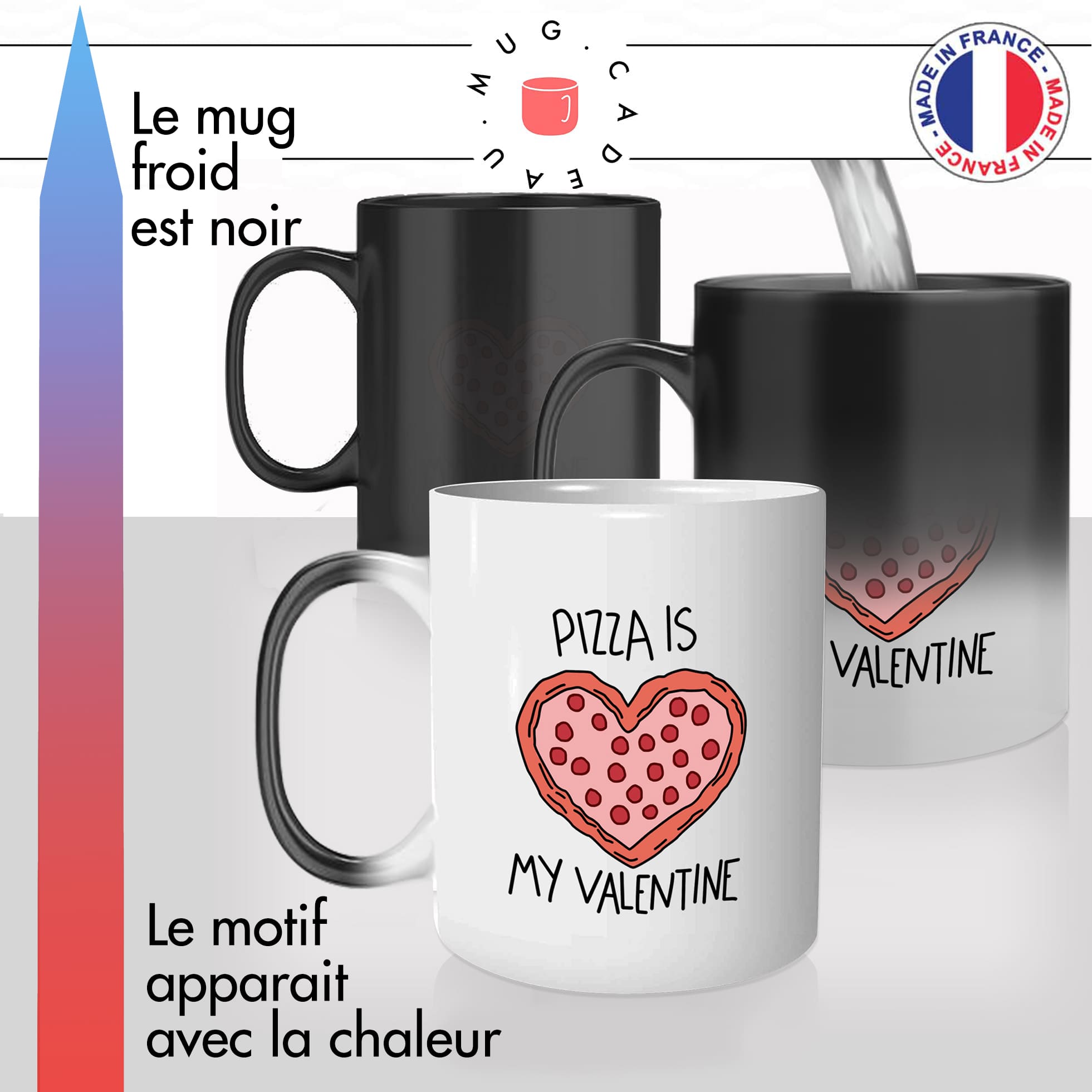 mug magique thermoréactif thermo chauffant personnalisé pizza saint valentin celibataire idée cadeau original