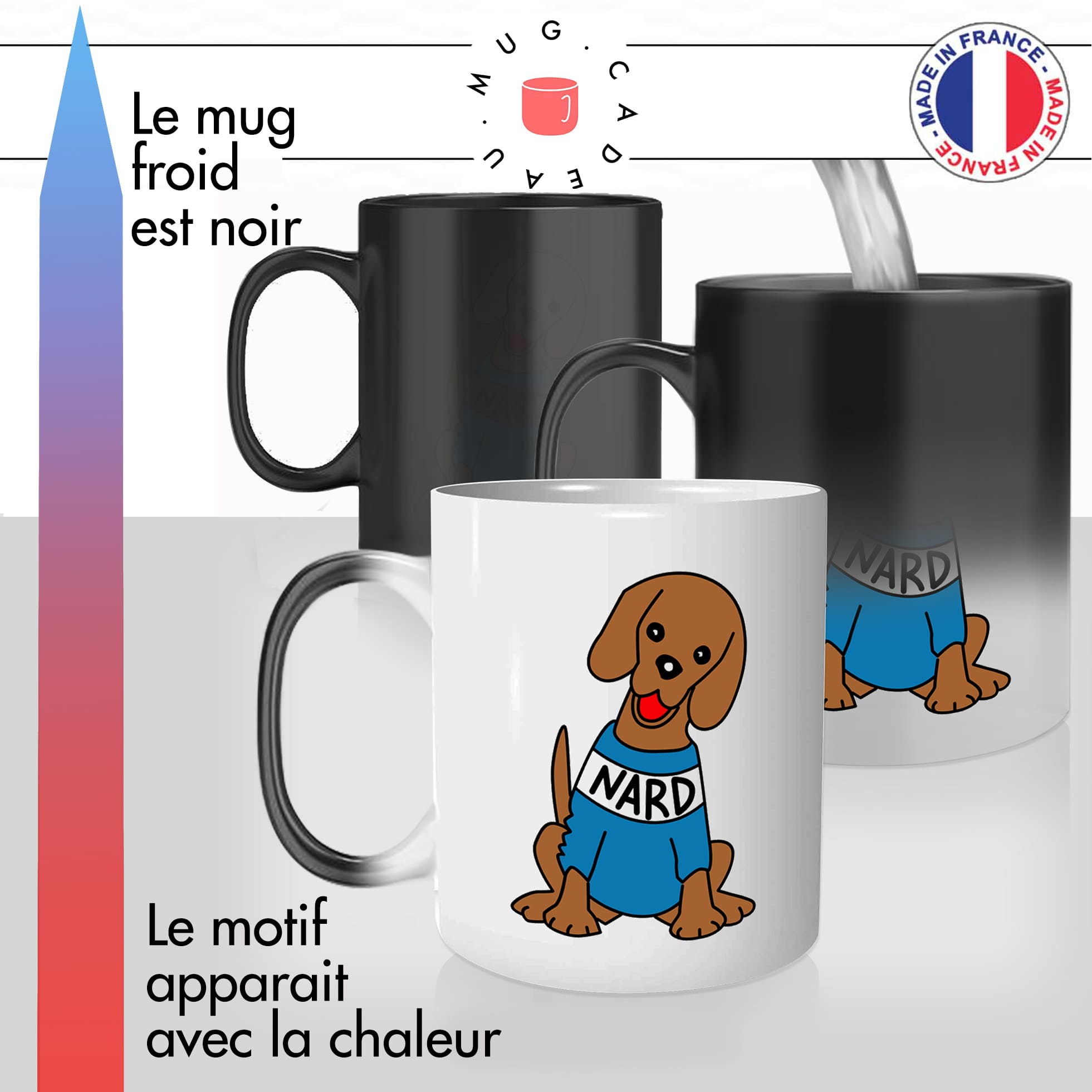 mug magique thermoréactif thermo chauffant personnalisé the office nard nog andy bernard humour série idée cadeau original