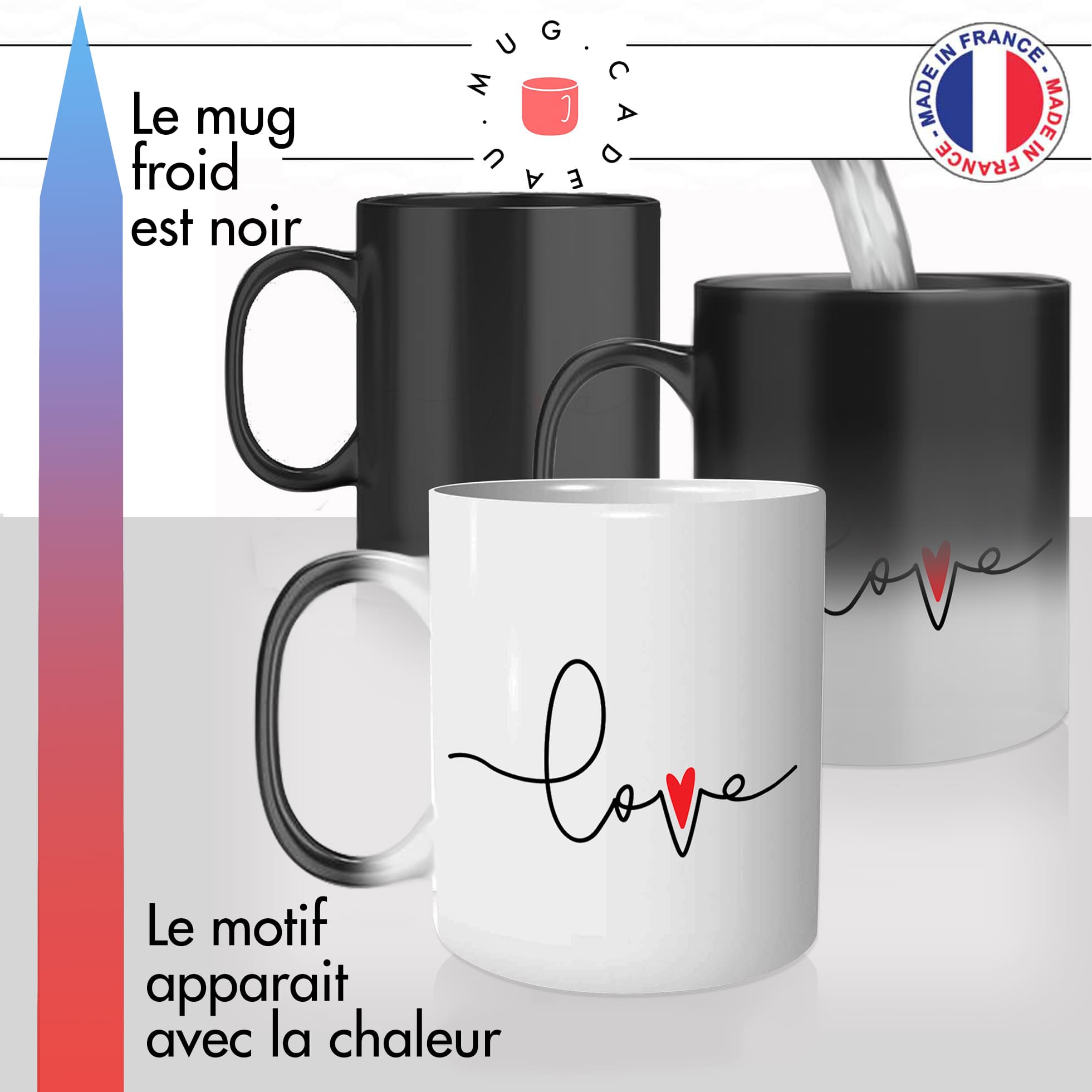 mug magique thermoréactif thermo chauffant personnalisé love amour en anglais coeur couple mignon personnalisable cadeau original