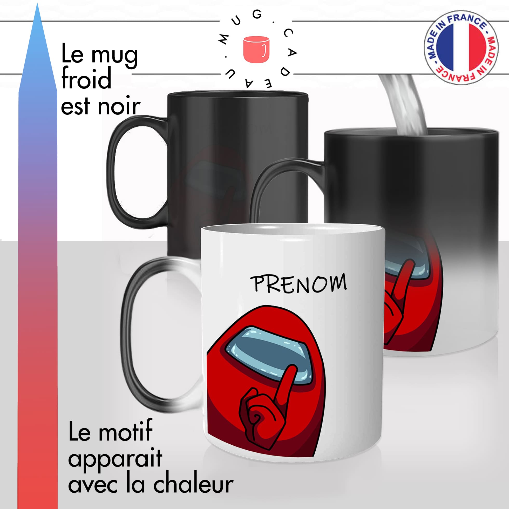 mug magique thermoréactif thermo chauffant personnalisé gamer prenom pseudo personnalisable jeux video menteur killer among idée cadeau