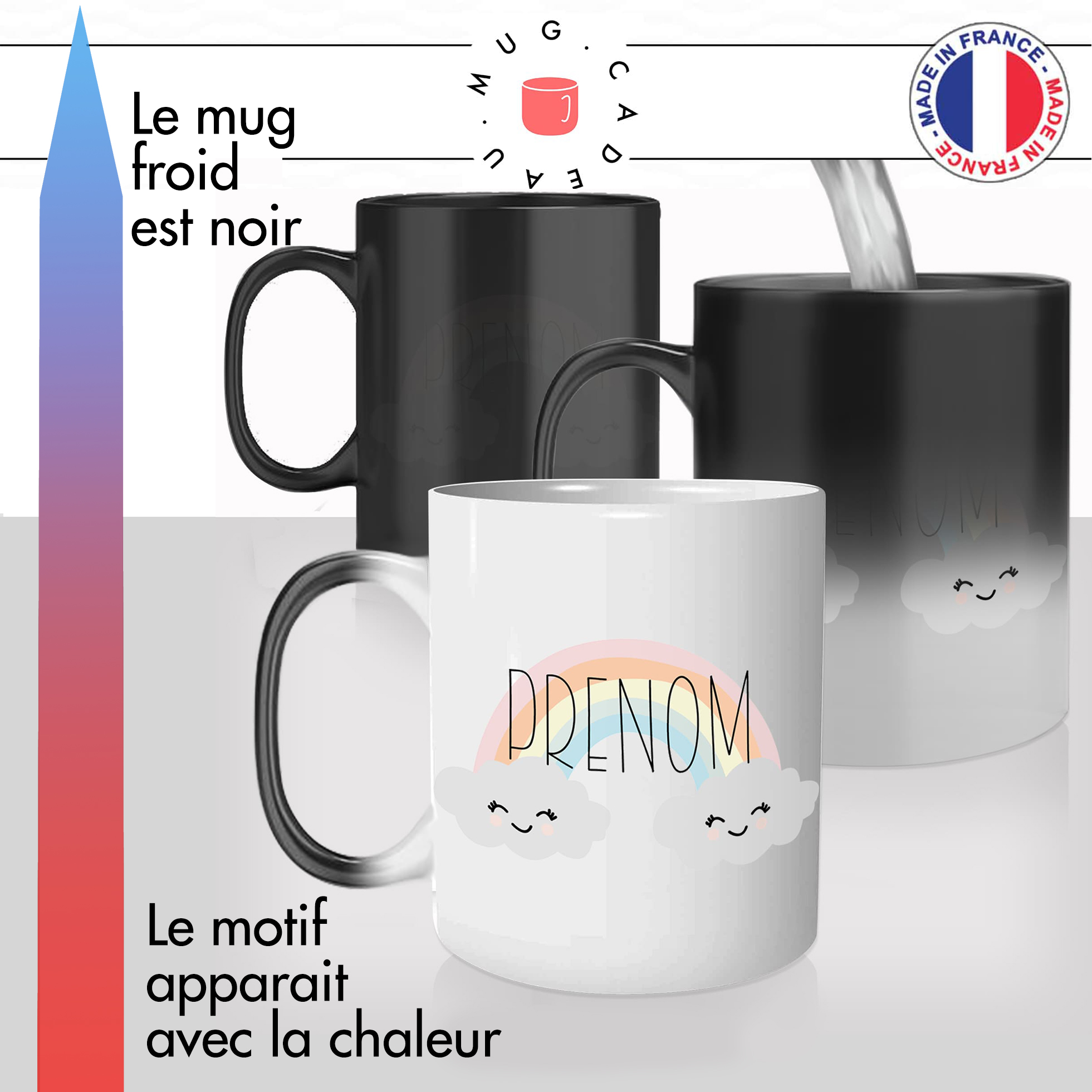 Mug personnalisable - Merci - Collection arc-en-ciel - cadeau