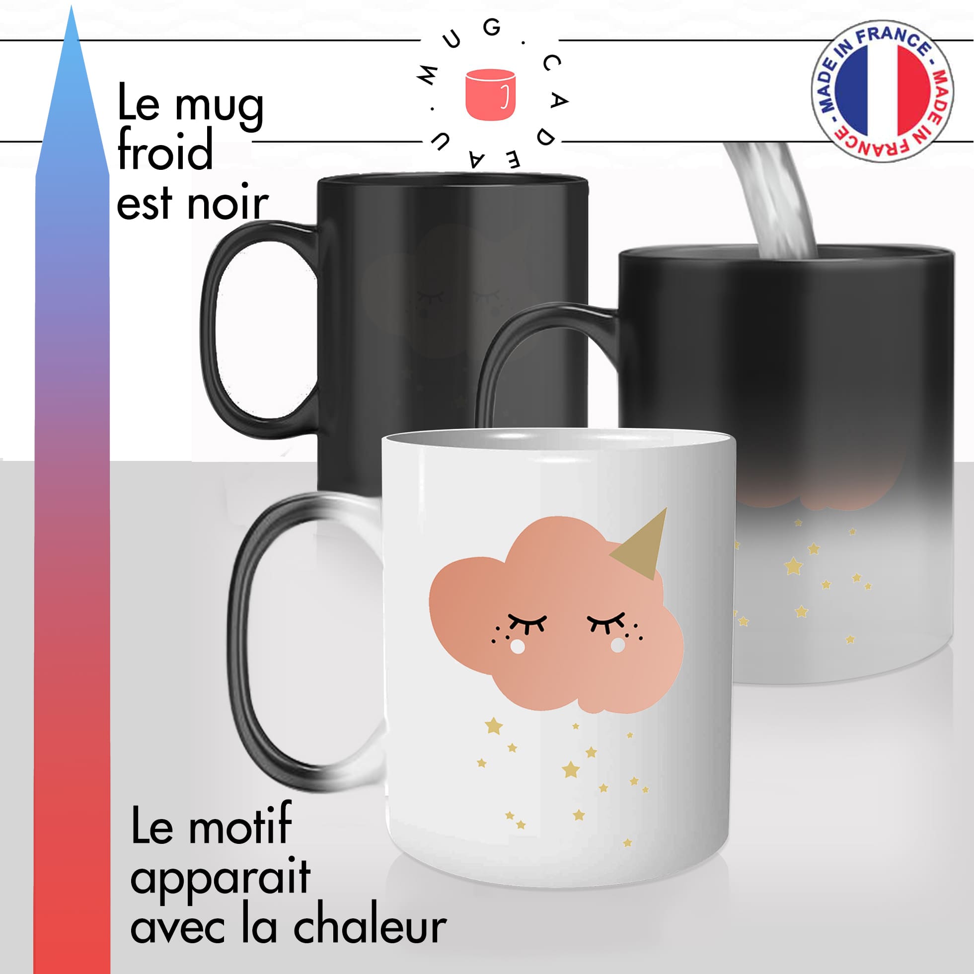mug magique thermoréactif thermo chauffant personnalisé petit nuage pluie détoiles anniversaire reves mignon petite fille idée cadeau original