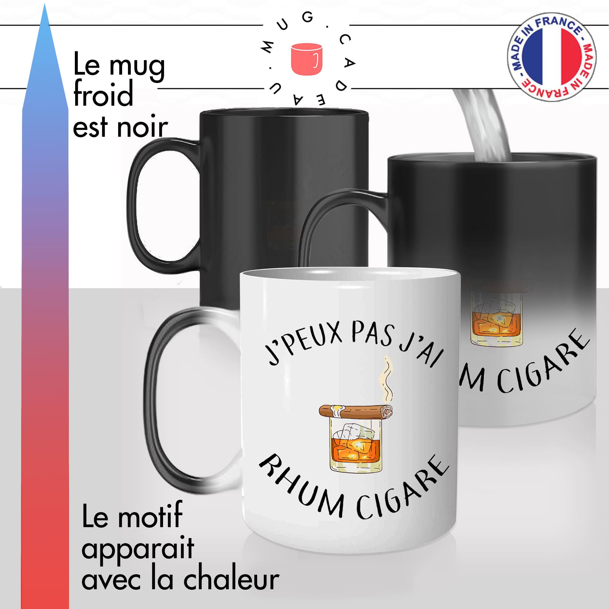 mug magique thermoréactif thermo chauffant personnalisé jpeux pas jai rhum cigare cubain tabac liqueur apéro idée cadeau fun original