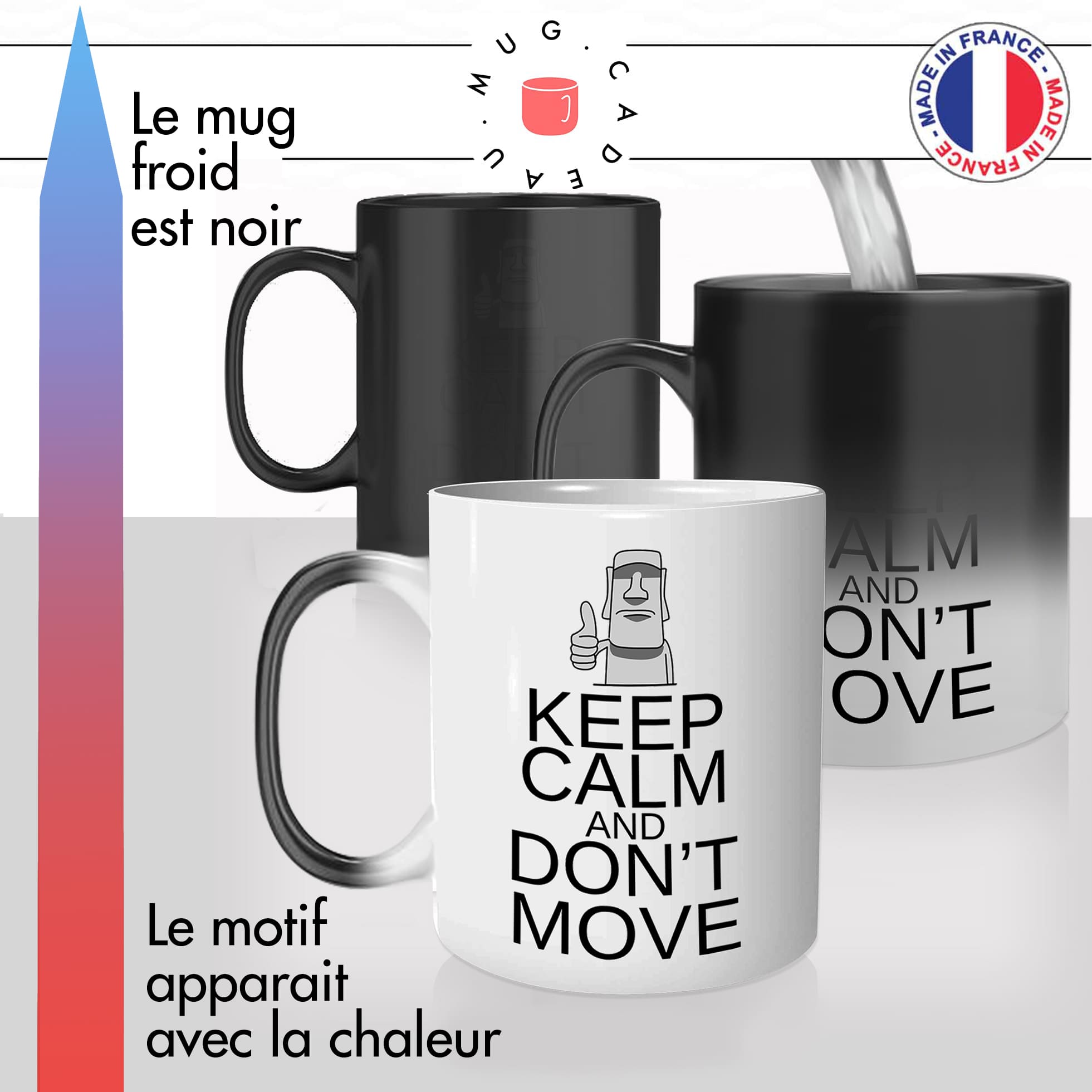 mug magique thermoréactif thermo chauffant personnalisé keep calm dont move ile de paques idée cadeau fun original