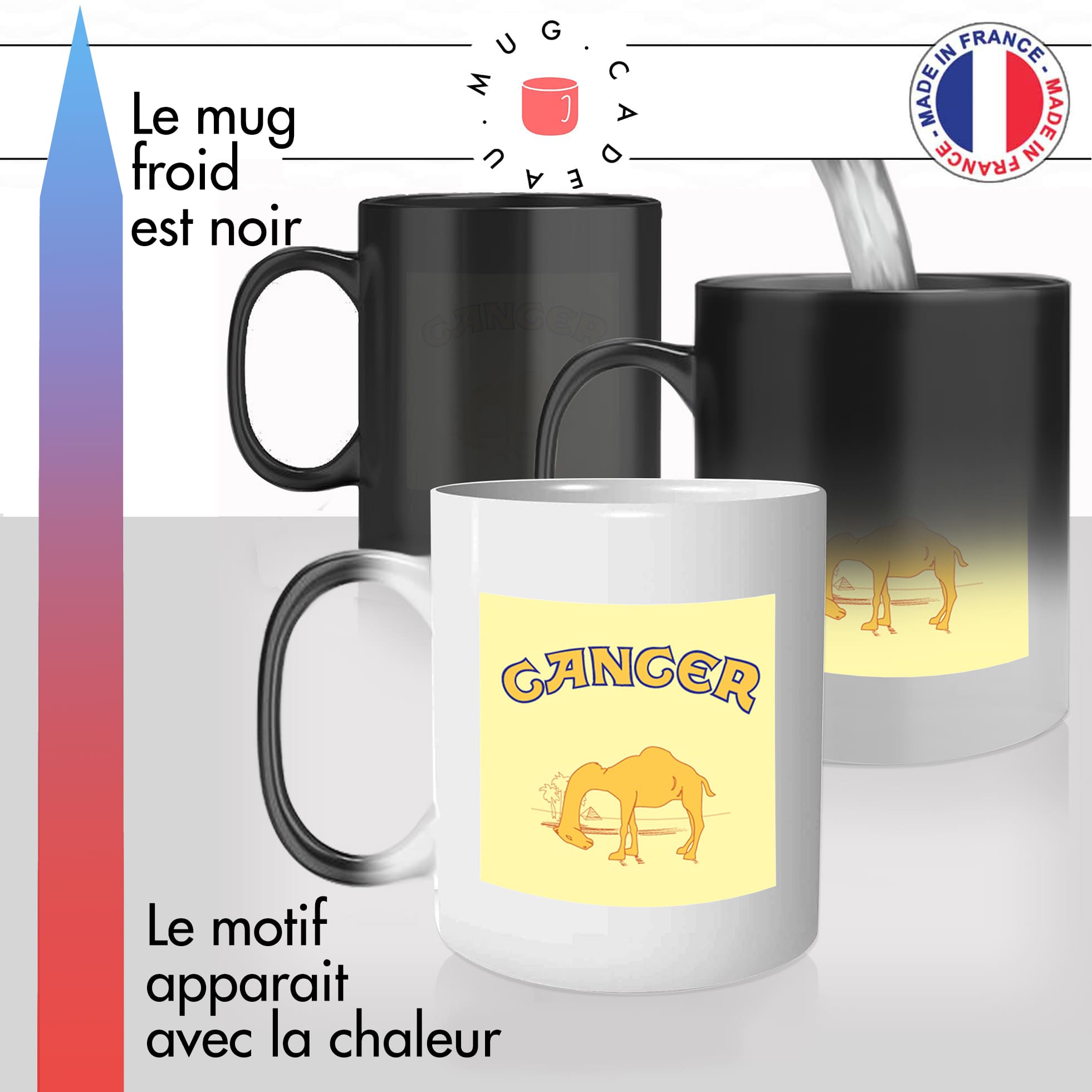 mug magique thermoréactif thermo chauffant personnalisé fumeur cancer camel clopes cigarettes parodie offrir idée cadeau fun original