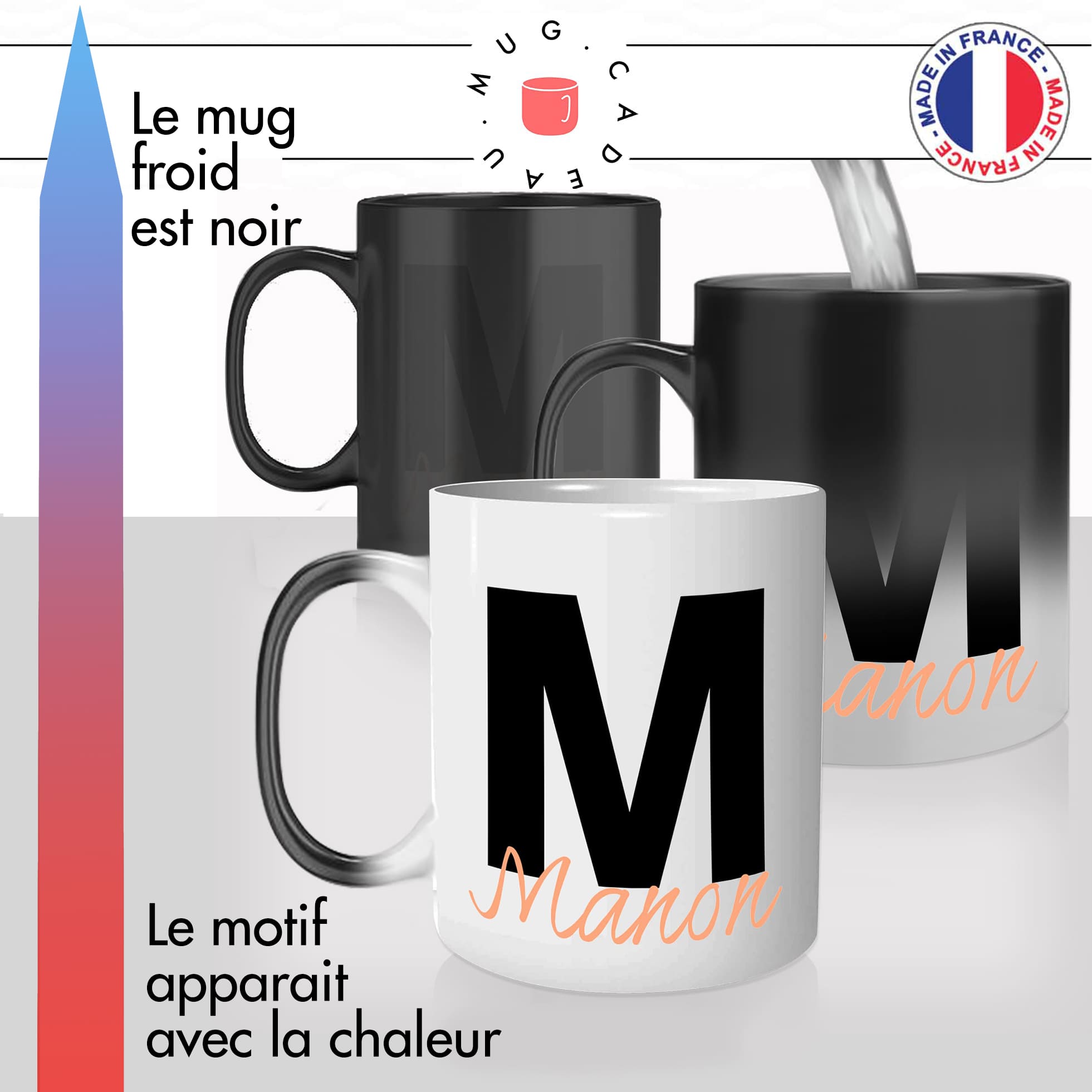 mug magique thermoréactif thermo chauffant personnalisé initiale de prenom personnalisable chacun son mugs idée cadeau