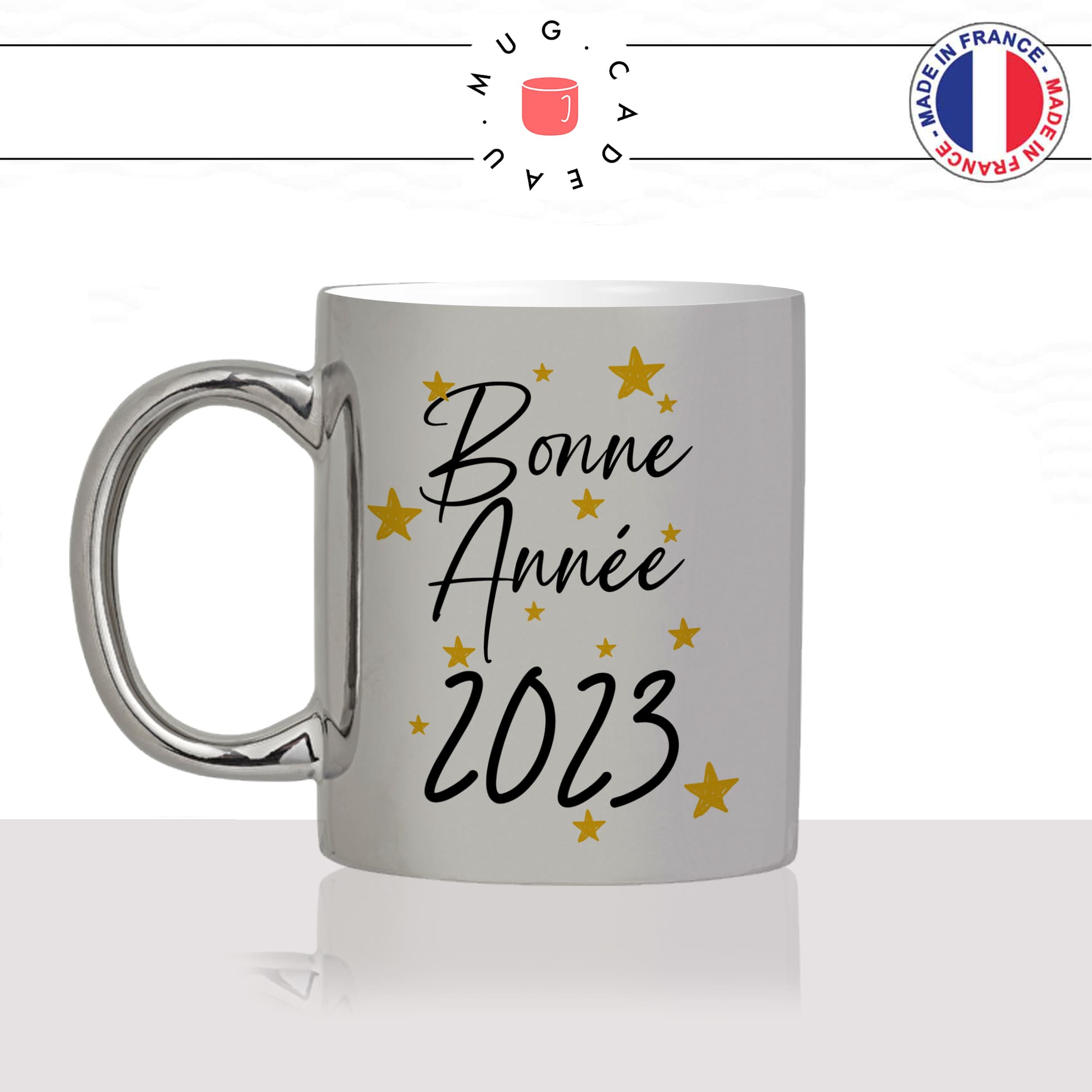 mug-tasse-argent-argenté-métalisé-brillant-cadeau-bonne-année-2024-nouvel-an-étoiles-resolution-janvier-humour-café-thé-personnalisé-personnalisable