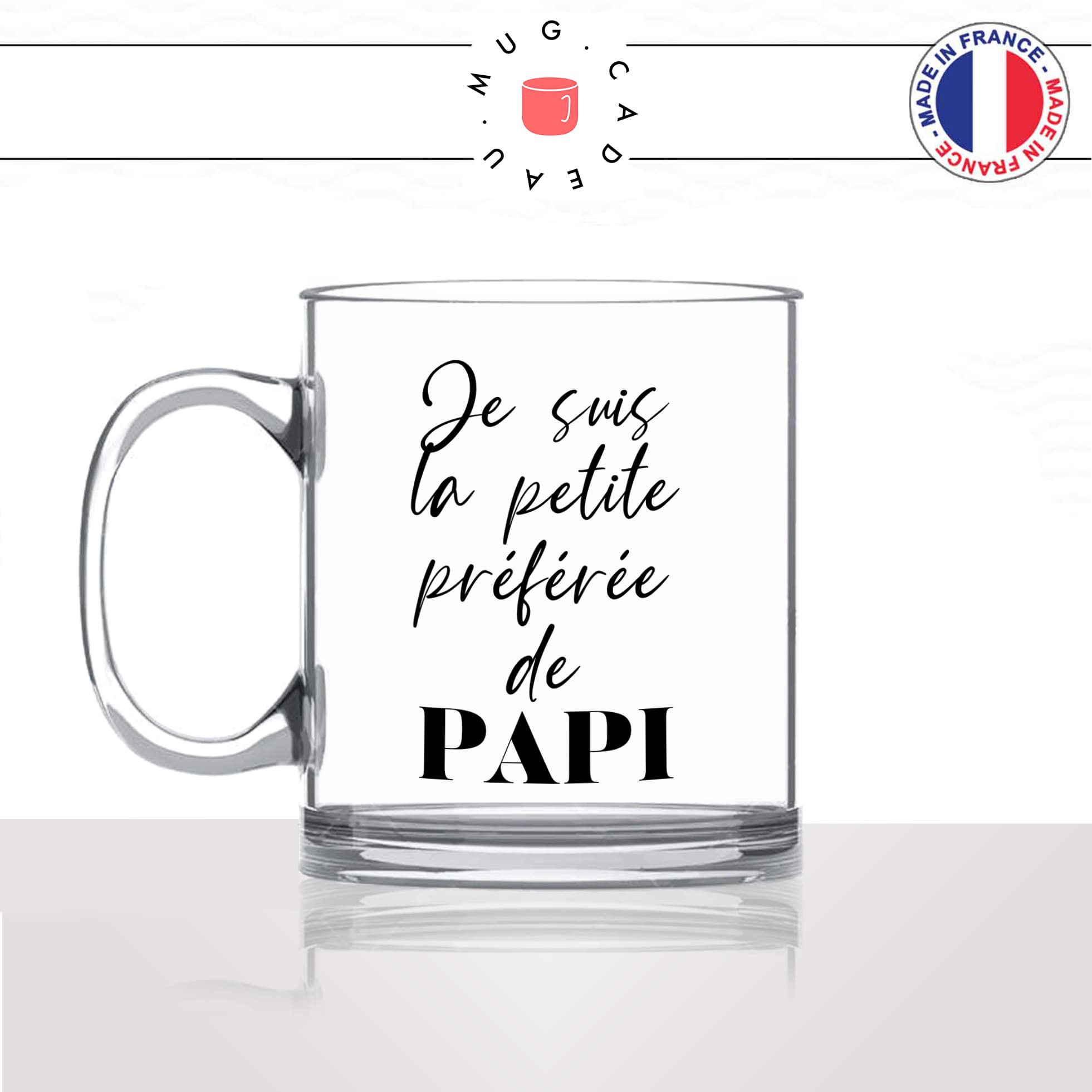 mug-tasse-en-verre-transparent-cadeau-fille-la-petite-préférée-de-papi-grand-père-cadeau-petite-fille-humour-café-thé-personnalisé-personnalisable