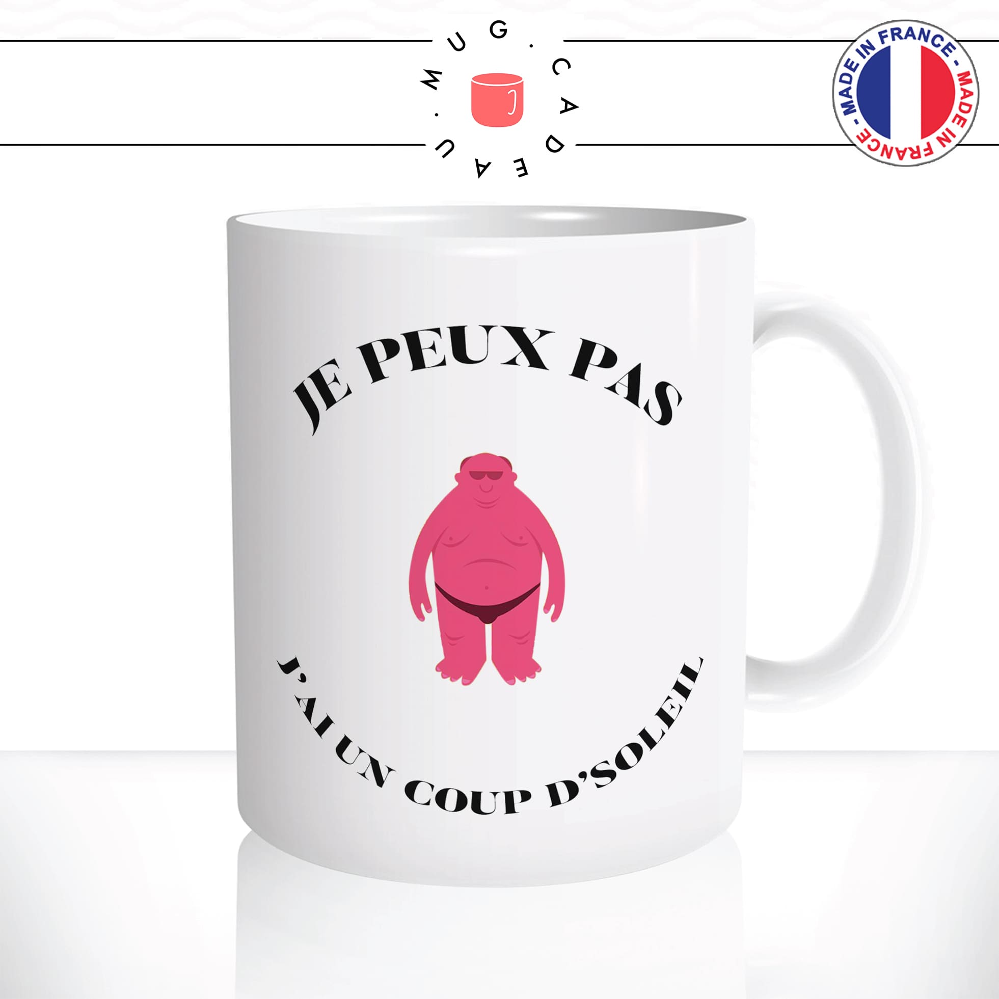 mug-tasse-blanc-brillant-cadeau-je-peux-pas-jai-un-coup-de-soleil-bronzage-vacances-rouge-voyage-humour-café-thé-personnalisé-personnalisable2