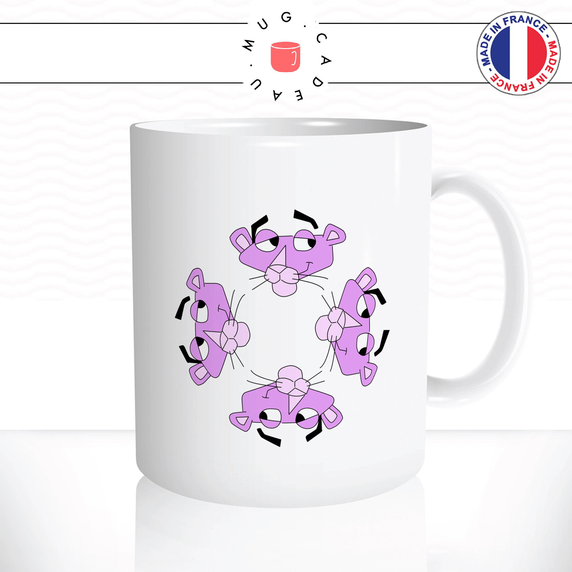 mug-tasse-ref40-dessin-anime-panthere-rose-couleurs-tetes-4-rond-simple-animal-cafe-the-mugs-tasses-personnalise-anse-droite